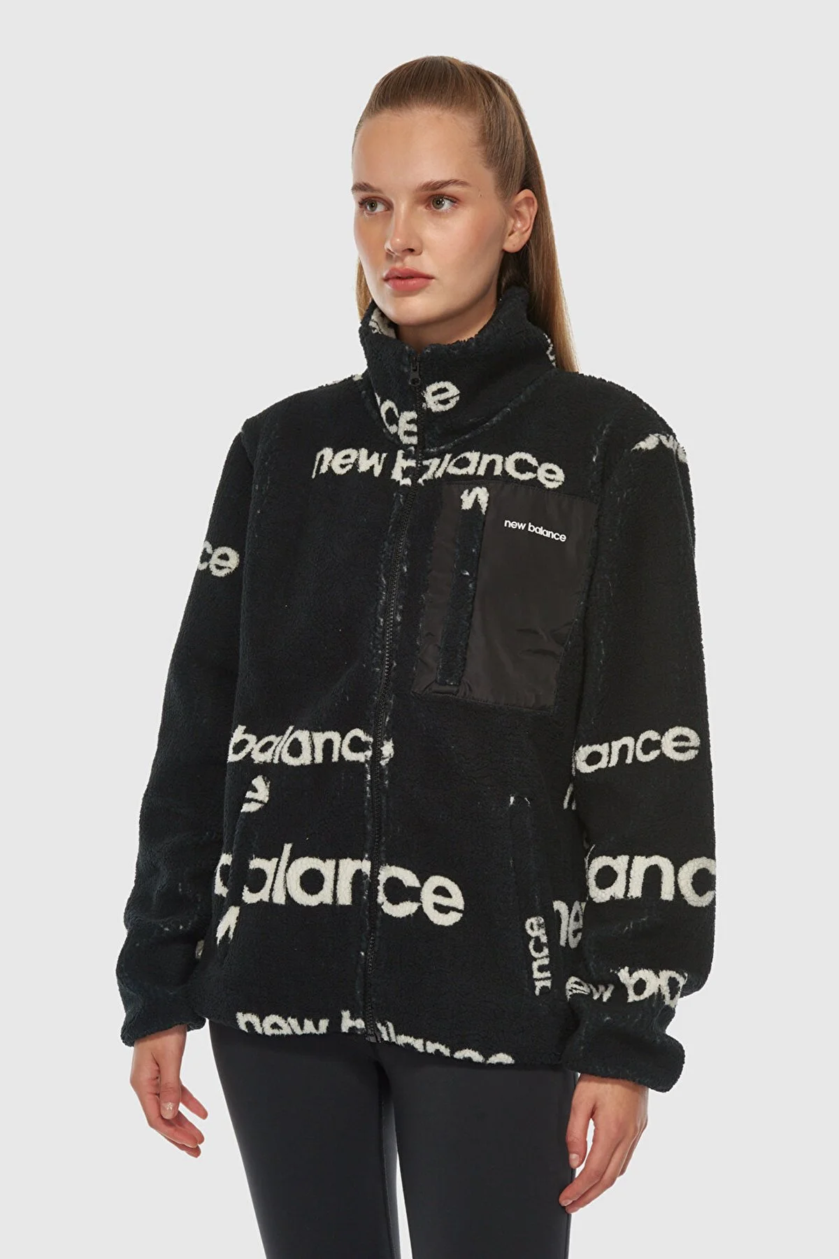 New Balance Regular Fit Logolu Dik Yaka Unisex Sweat 0UNC3358BK SİYAH - 3