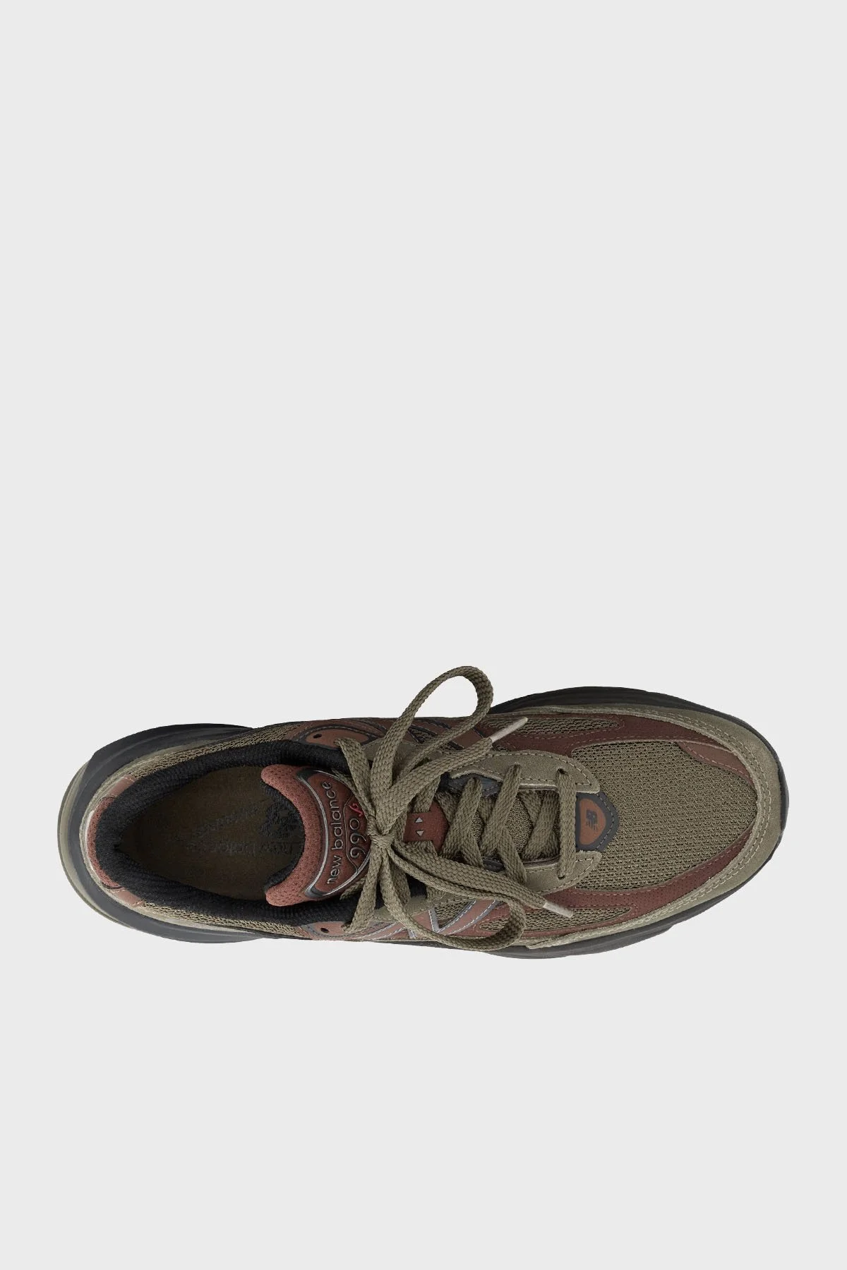 New Balance Süet Logolu Bağcıklı Sneaker Erkek Ayakkabı U990CA6 HAKİ-KAHVE - 3