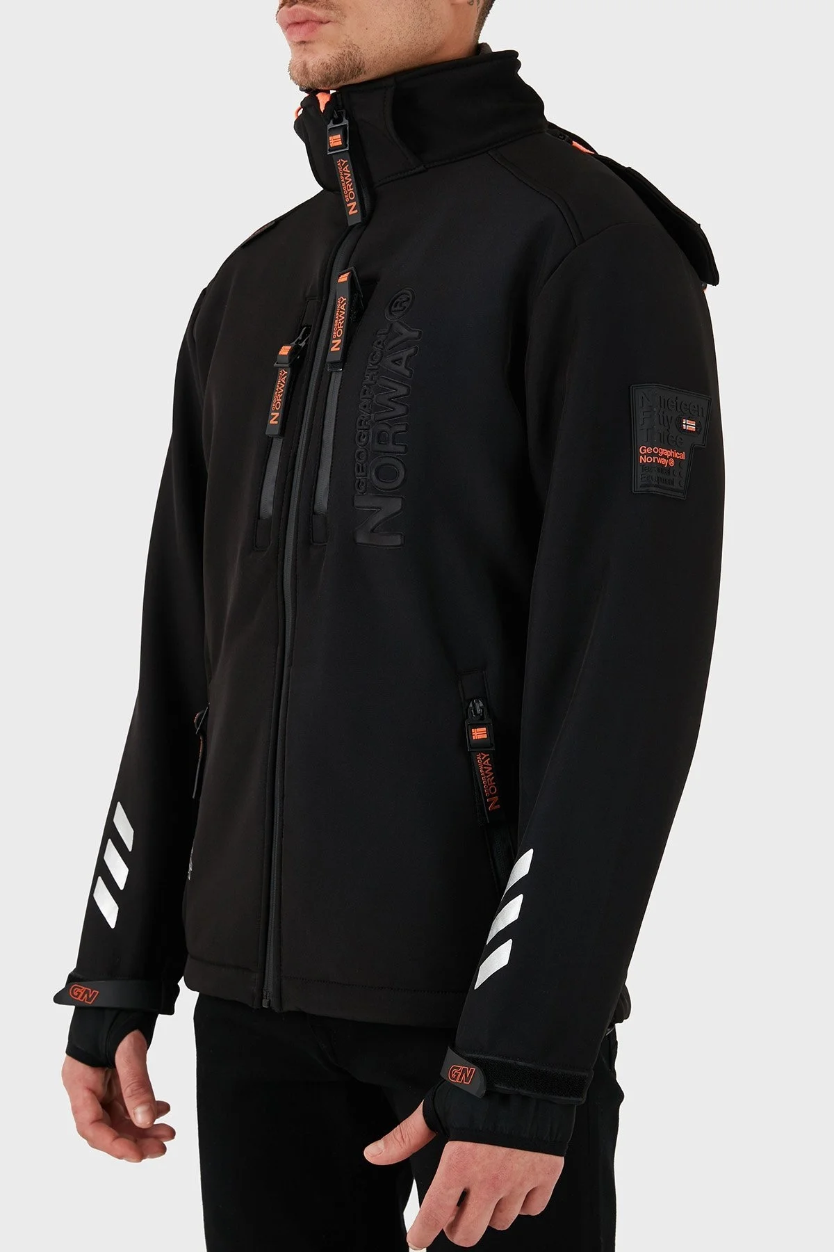 Norway Geographical Çıkarılabilir Kapüşonlu Softshell Outdoor Erkek Mont RICHYWOOD SİYAH - 11