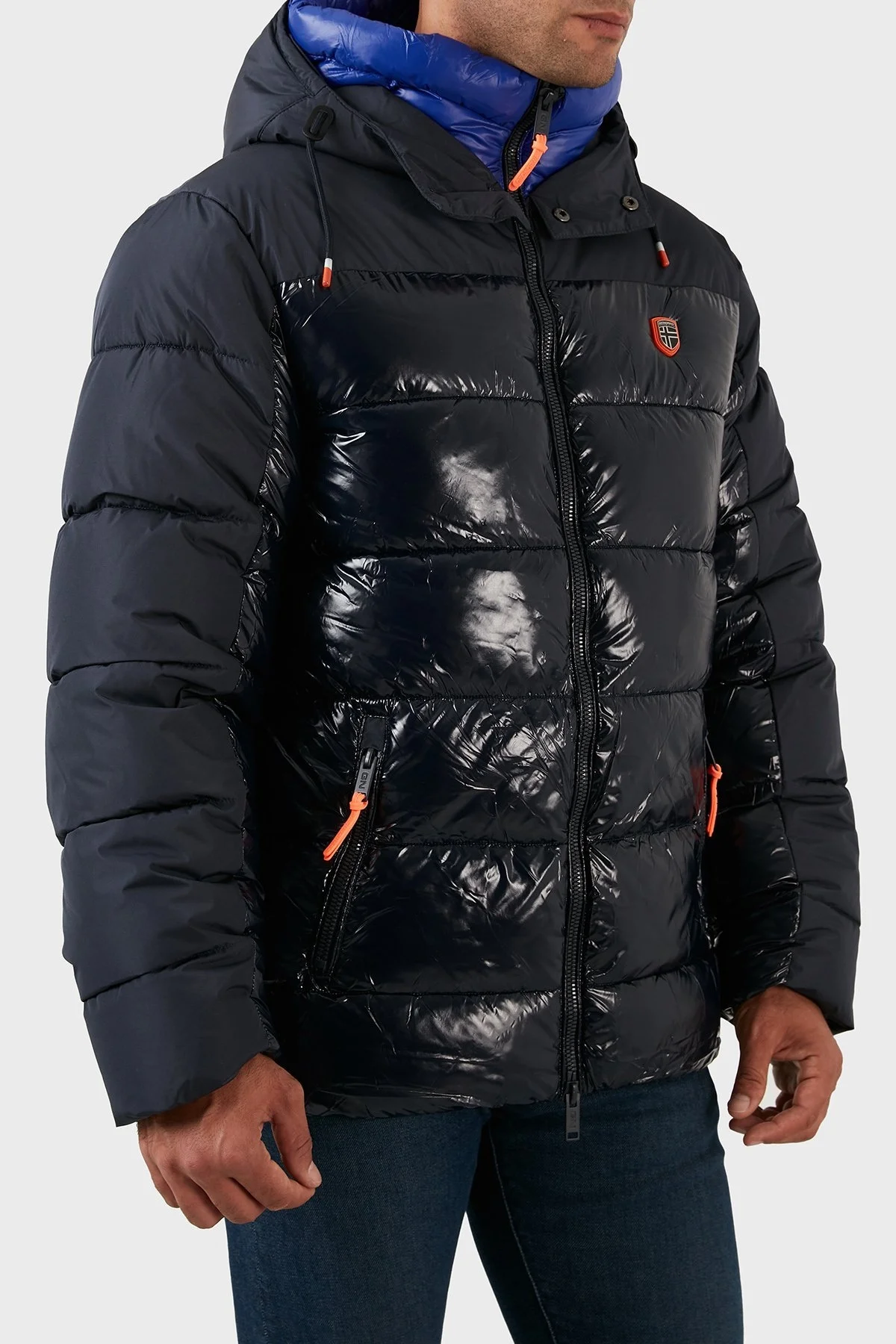 Norway Geographical Fermuarlı Kapüşonlu Şişme Erkek Mont ADVENTOR LACİVERT - 3