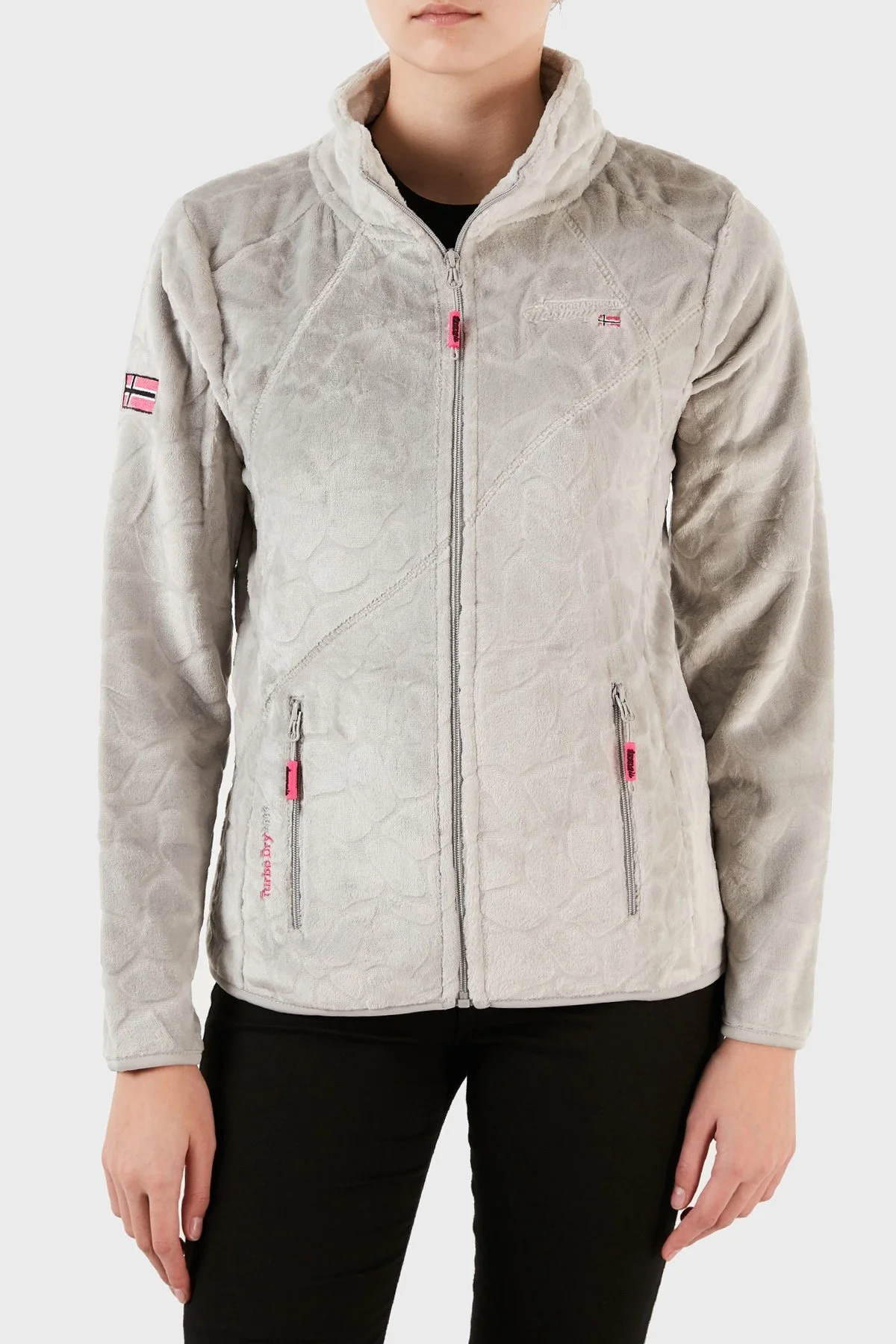 Norway Geographical Fermuarlı Yumuşak Dokulu Soğuğa Dayanıklı Outdoor Bayan Polar UNIVERS GRİ - 1