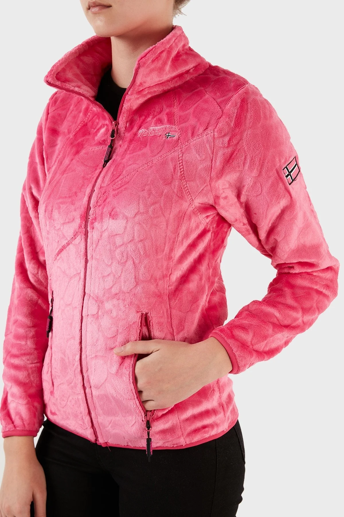 Norway Geographical Fermuarlı Yumuşak Dokulu Soğuğa Dayanıklı Outdoor Bayan Polar UNIVERS PEMBE - 3