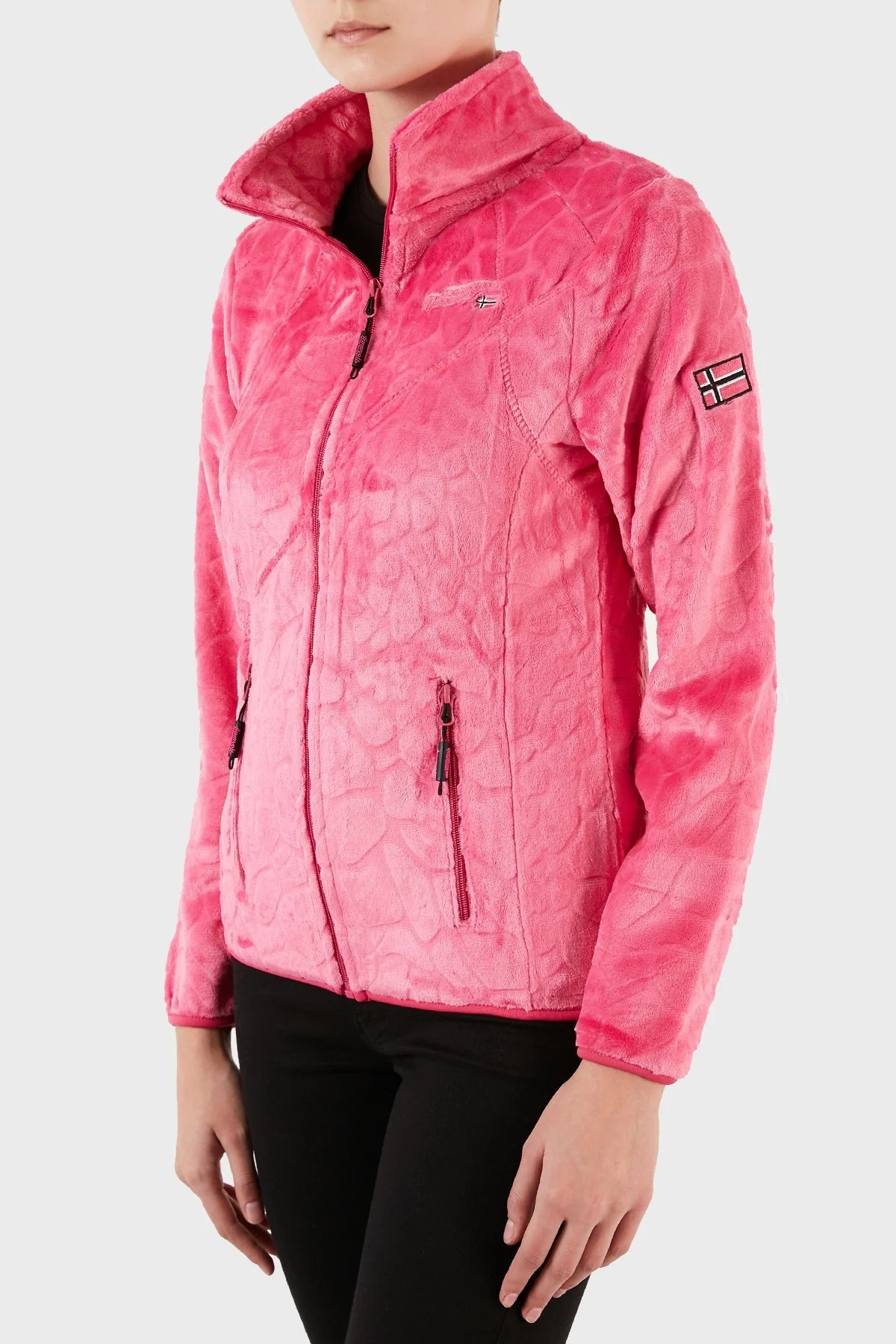 Norway Geographical Fermuarlı Yumuşak Dokulu Soğuğa Dayanıklı Outdoor Bayan Polar UNIVERS PEMBE - 4