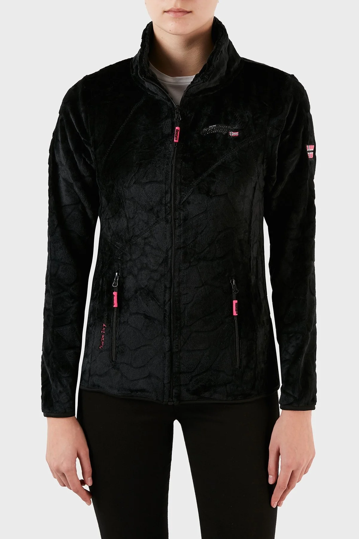 Norway Geographical Fermuarlı Yumuşak Dokulu Soğuğa Dayanıklı Outdoor Bayan Polar UNIVERS SİYAH - 1