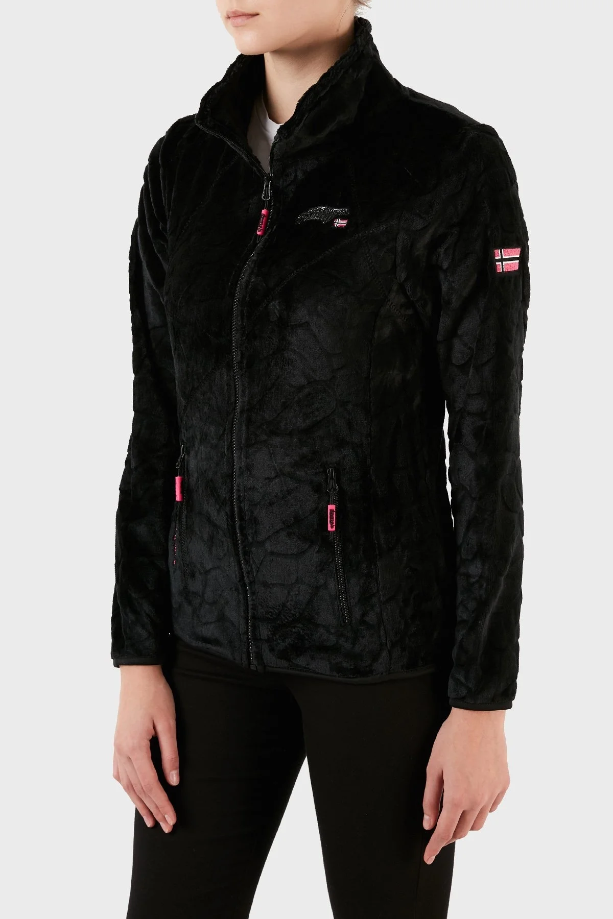 Norway Geographical Fermuarlı Yumuşak Dokulu Soğuğa Dayanıklı Outdoor Bayan Polar UNIVERS SİYAH - 3