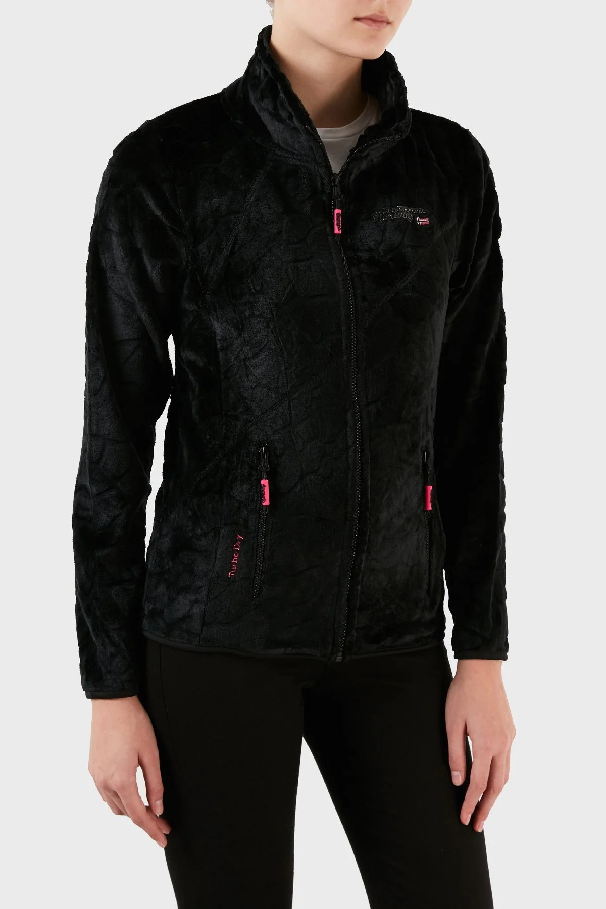 Norway Geographical Fermuarlı Yumuşak Dokulu Soğuğa Dayanıklı Outdoor Bayan Polar UNIVERS SİYAH - 4