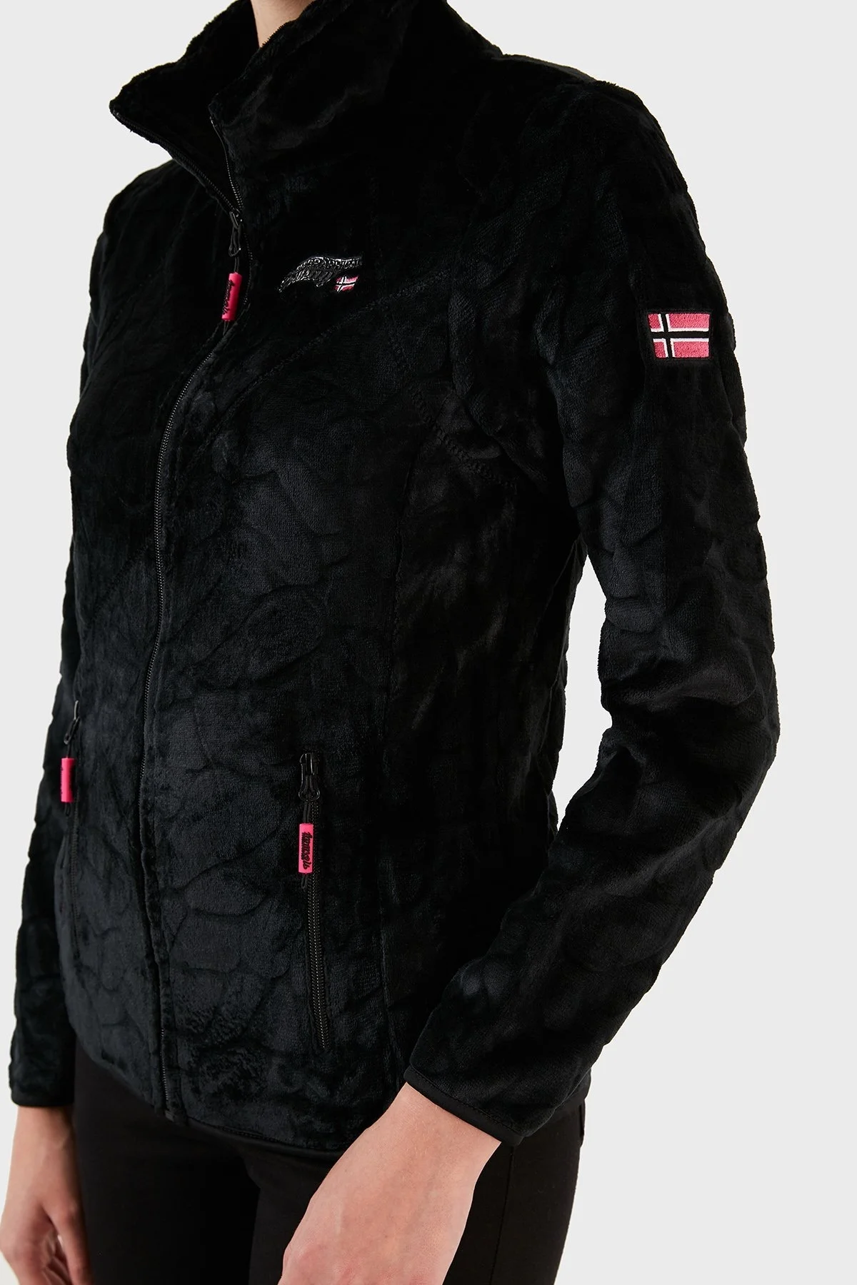 Norway Geographical Fermuarlı Yumuşak Dokulu Soğuğa Dayanıklı Outdoor Bayan Polar UNIVERS SİYAH - 5