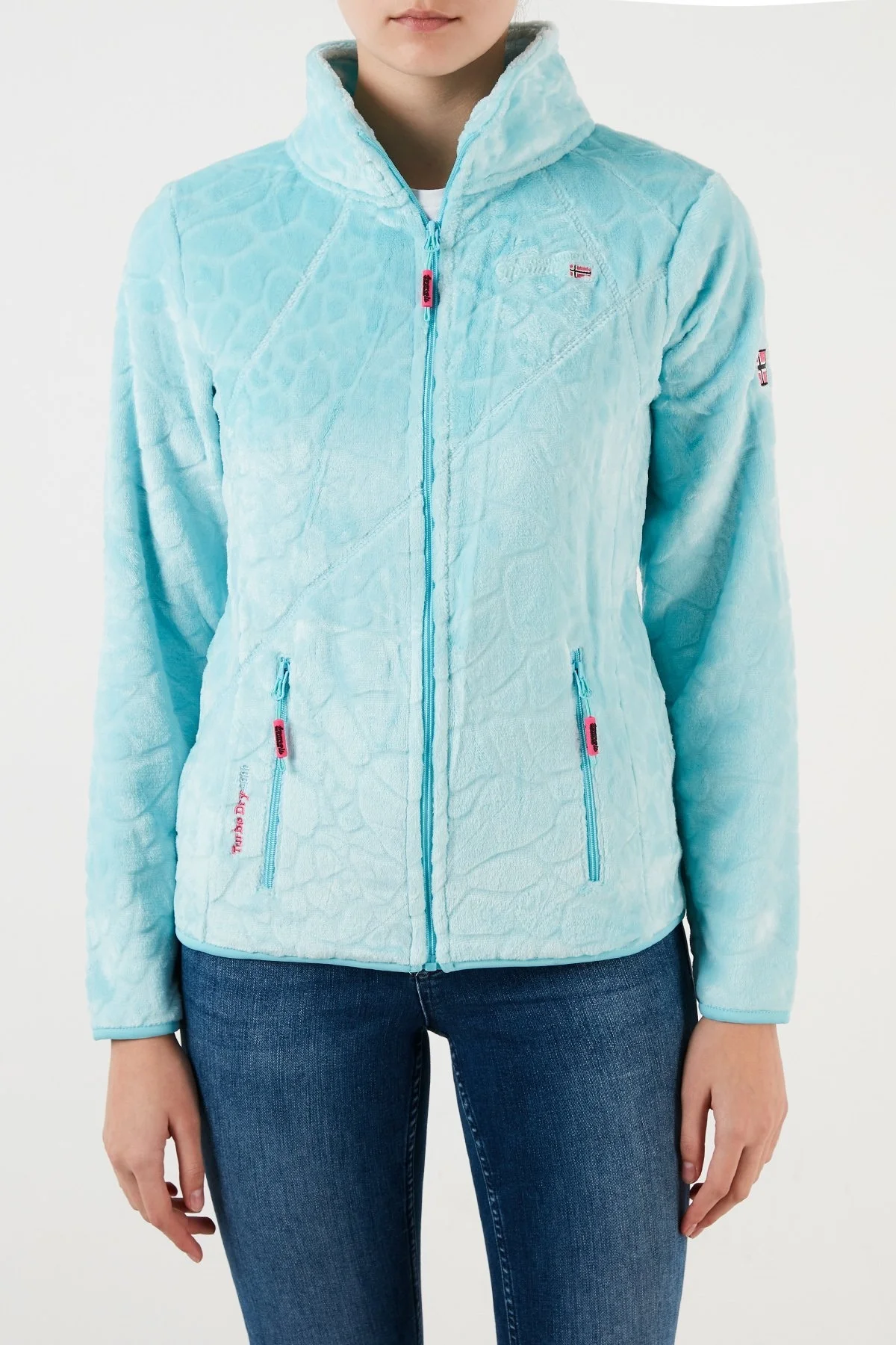 Norway Geographical Fermuarlı Yumuşak Dokulu Soğuğa Dayanıklı Outdoor Bayan Polar UNIVERS TURKUAZ - 1