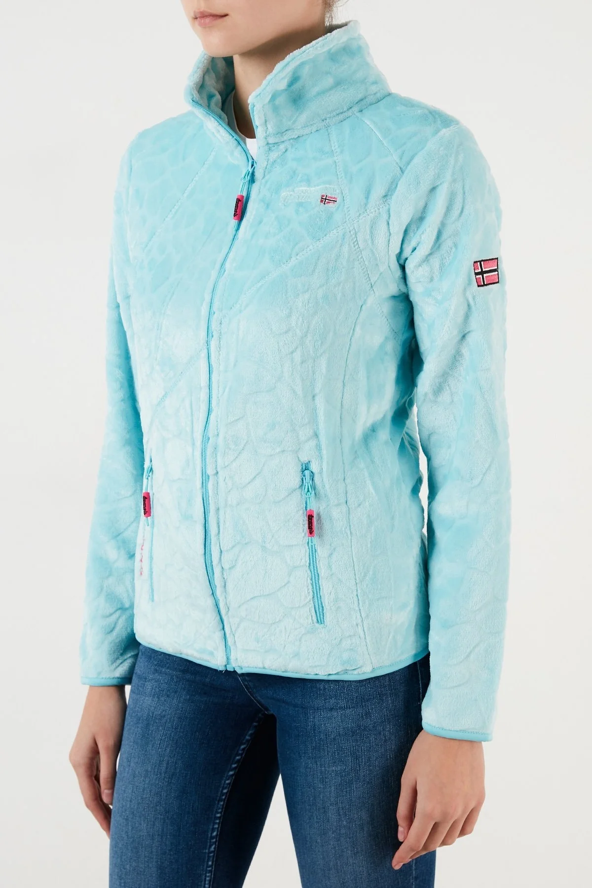 Norway Geographical Fermuarlı Yumuşak Dokulu Soğuğa Dayanıklı Outdoor Bayan Polar UNIVERS TURKUAZ - 3