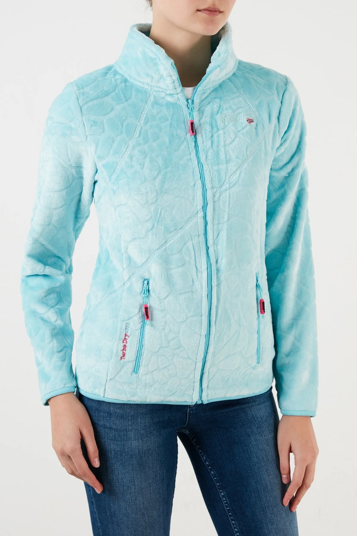 Norway Geographical Fermuarlı Yumuşak Dokulu Soğuğa Dayanıklı Outdoor Bayan Polar UNIVERS TURKUAZ - 4