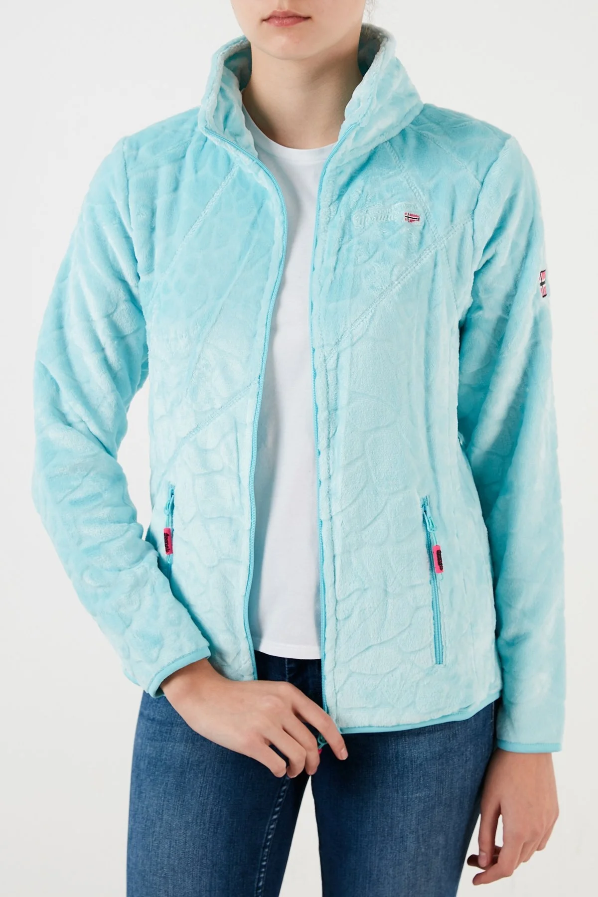 Norway Geographical Fermuarlı Yumuşak Dokulu Soğuğa Dayanıklı Outdoor Bayan Polar UNIVERS TURKUAZ - 5