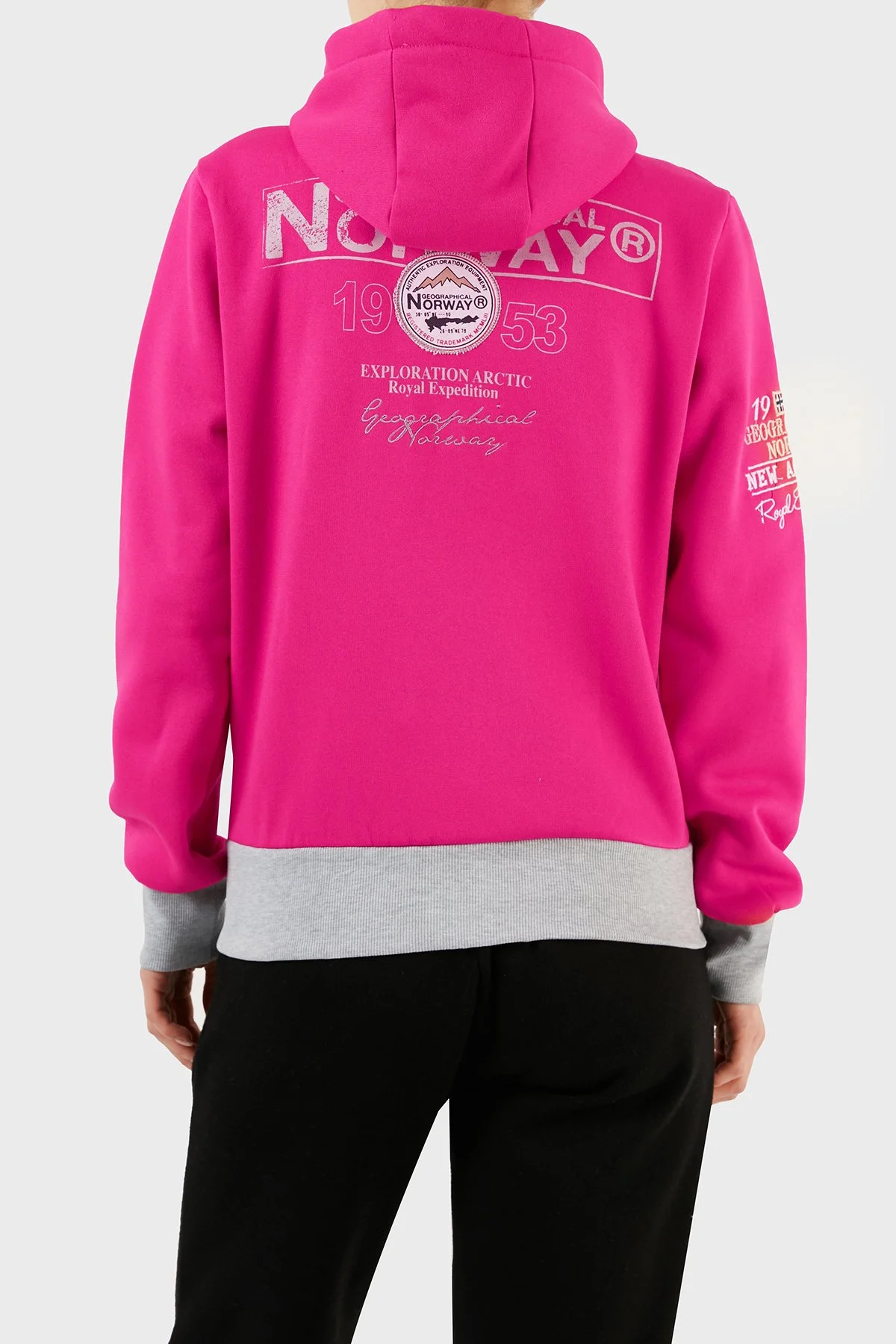 Norway Geographical İçi Şardonlu Kapüşonlu Kadın Sweat FLYERSW 1K FUŞYA - 3