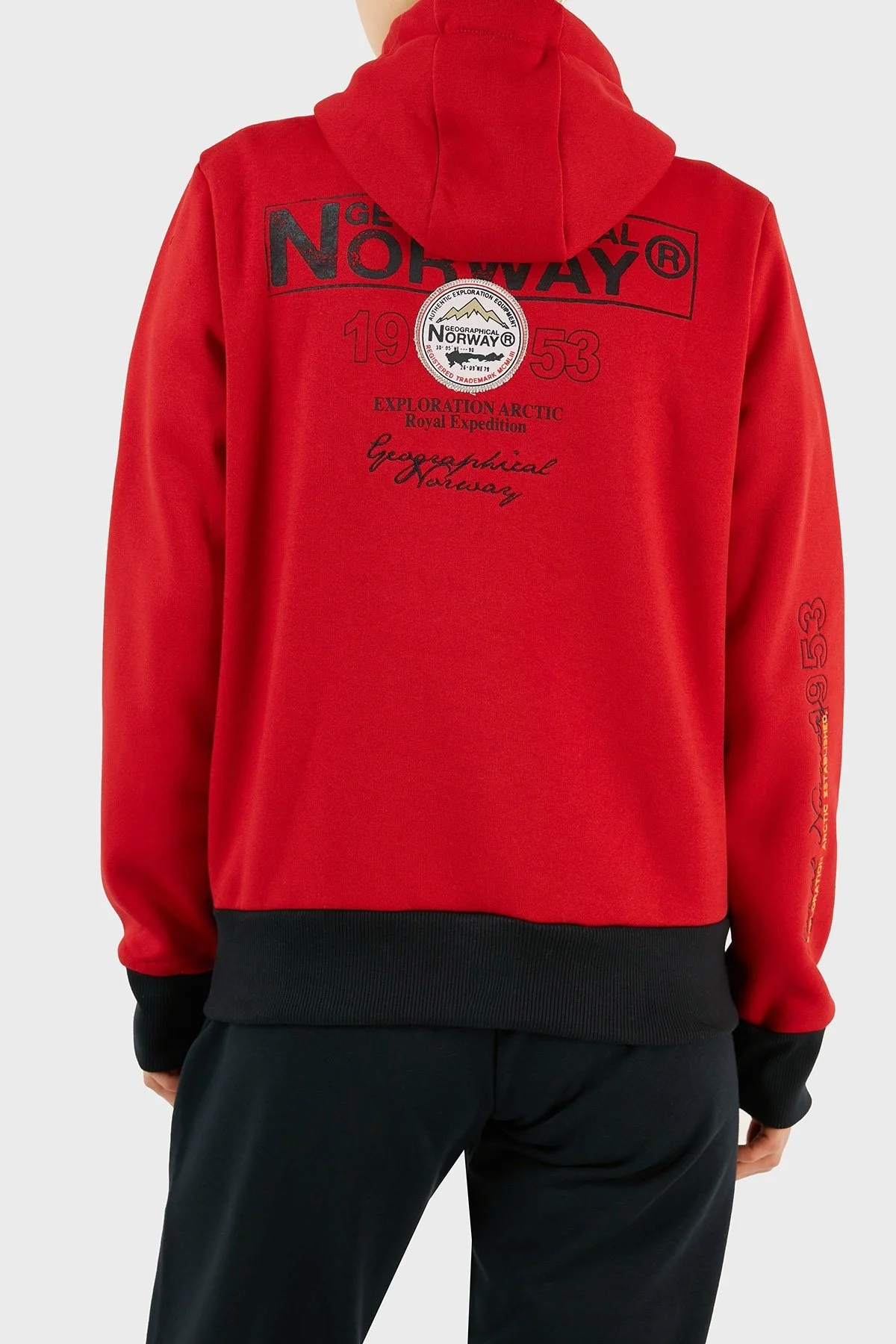 Norway Geographical İçi Şardonlu Kapüşonlu Bayan Sweat FLYERSW 1K KIRMIZI - 3