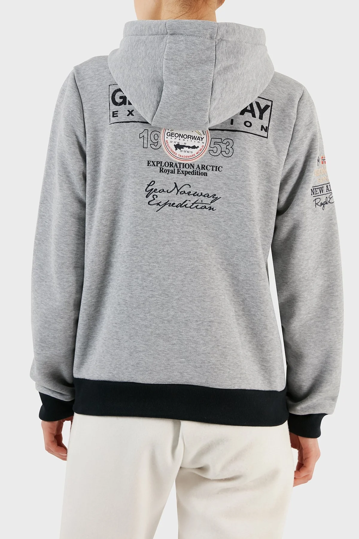 Norway Geographical İçi Şardonlu Kapüşonlu Bayan Sweat FLYERSW K GRİ - 2