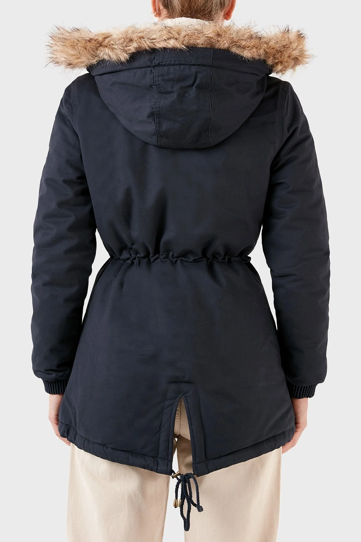 Norway Geographical Isı Yalıtımlı Peluş Astarlı Çıkarılabilir Suni Tüylü Kapüşonlu Bayan Parka AMPURIA LACİVERT - 3