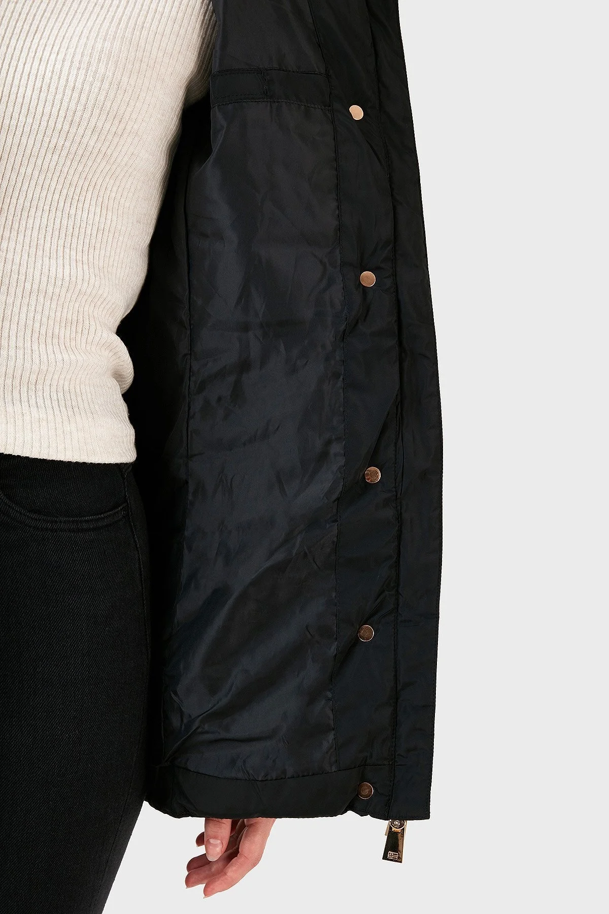 Norway Geographical Isı Yalıtımlı Suni Tüylü Çıkarılabilir Kapüşonlu Bayan Parka AJUJU SİYAH - 5