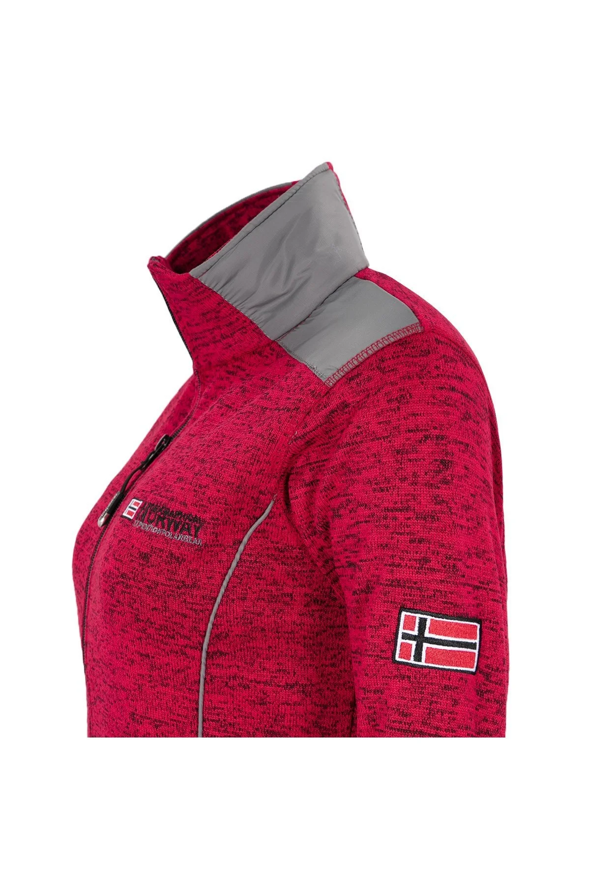 Norway Geographical Logolu Soğuğa Karşı Dayanıklı Dik Yaka Bayan Polar TINA KIRMIZI - 5