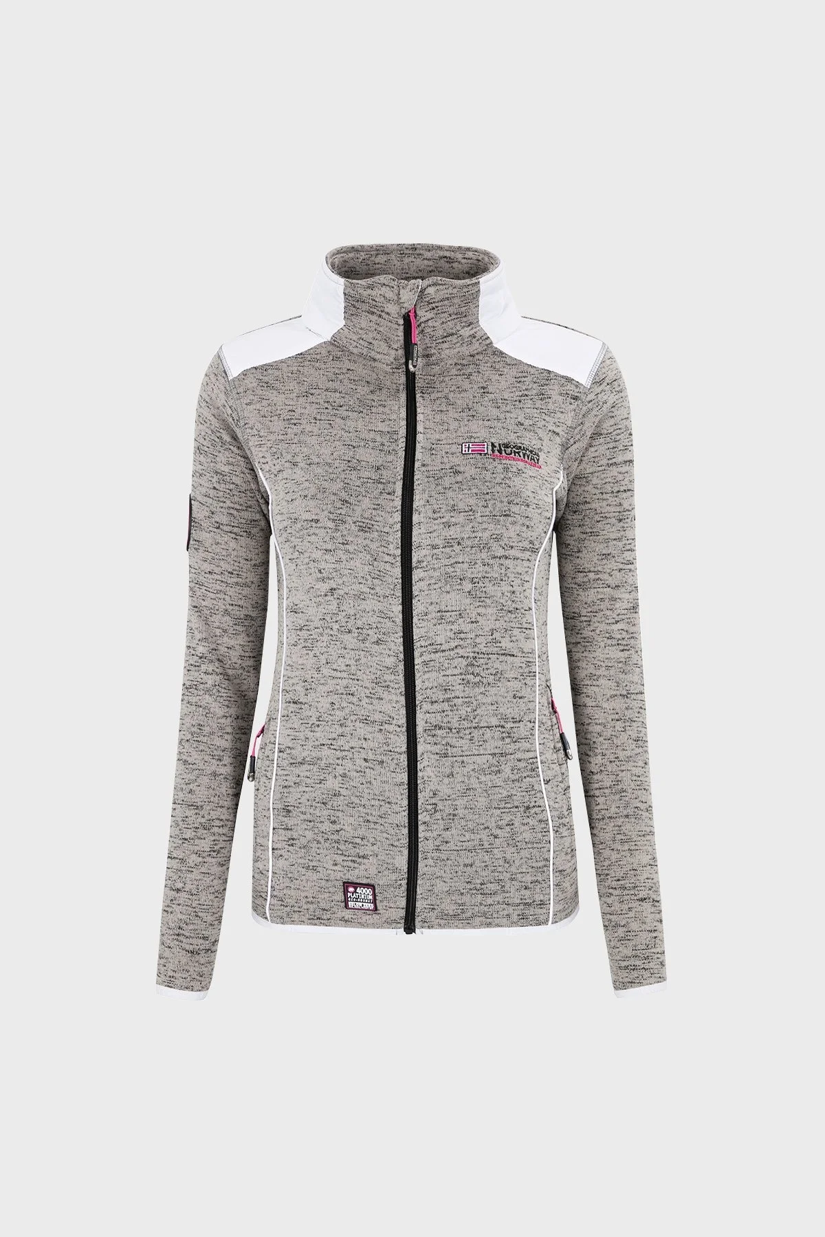 Norway Geographical Logolu Soğuğa Karşı Dayanıklı Dik Yaka Bayan Polar TINA GRİ - 1