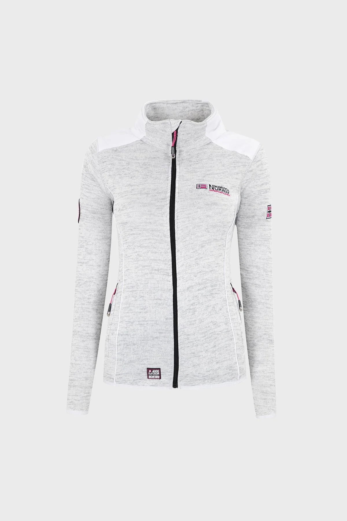 Norway Geographical Logolu Soğuğa Karşı Dayanıklı Dik Yaka Bayan Polar TINA BEYAZ - 1