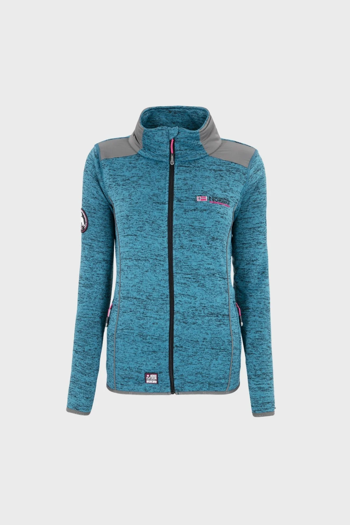 Norway Geographical Logolu Soğuğa Karşı Dayanıklı Dik Yaka Bayan Polar TINA AÇIK MAVİ - 1
