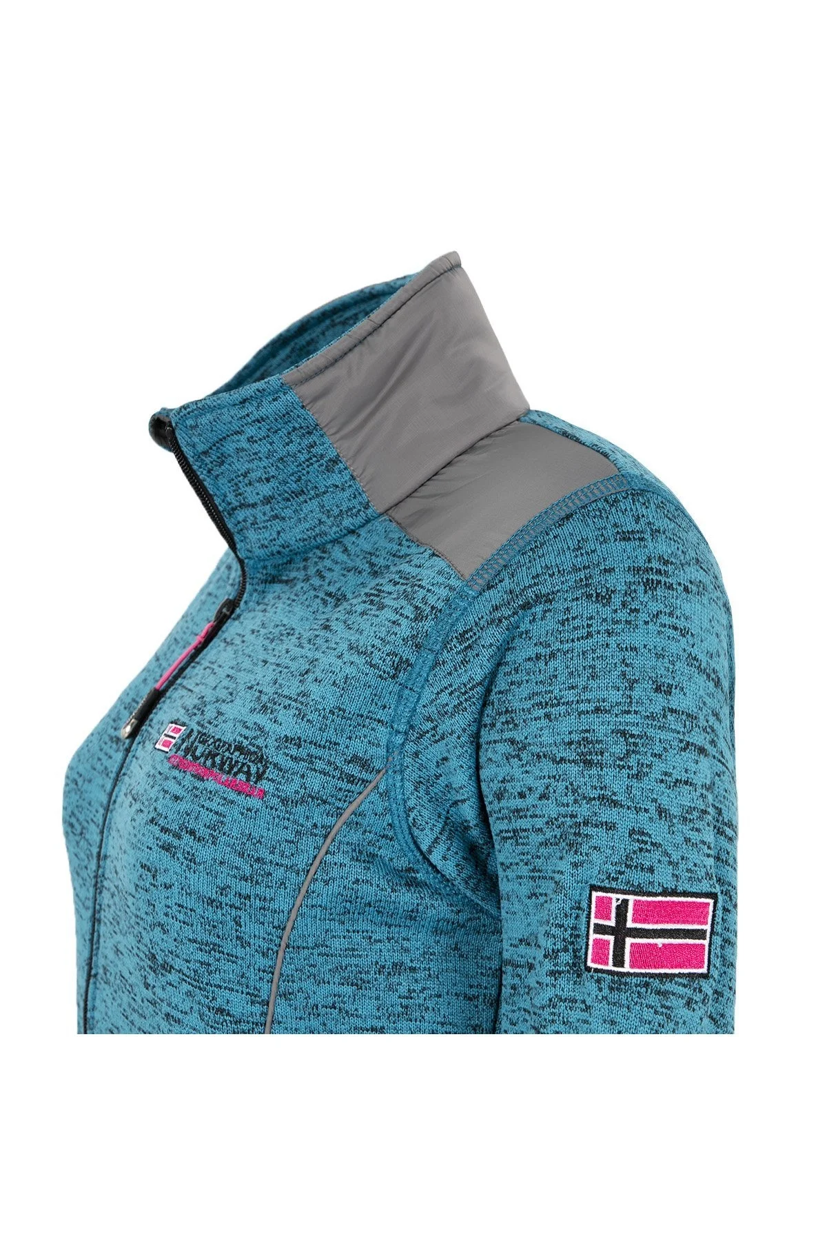 Norway Geographical Logolu Soğuğa Karşı Dayanıklı Dik Yaka Bayan Polar TINA AÇIK MAVİ - 5