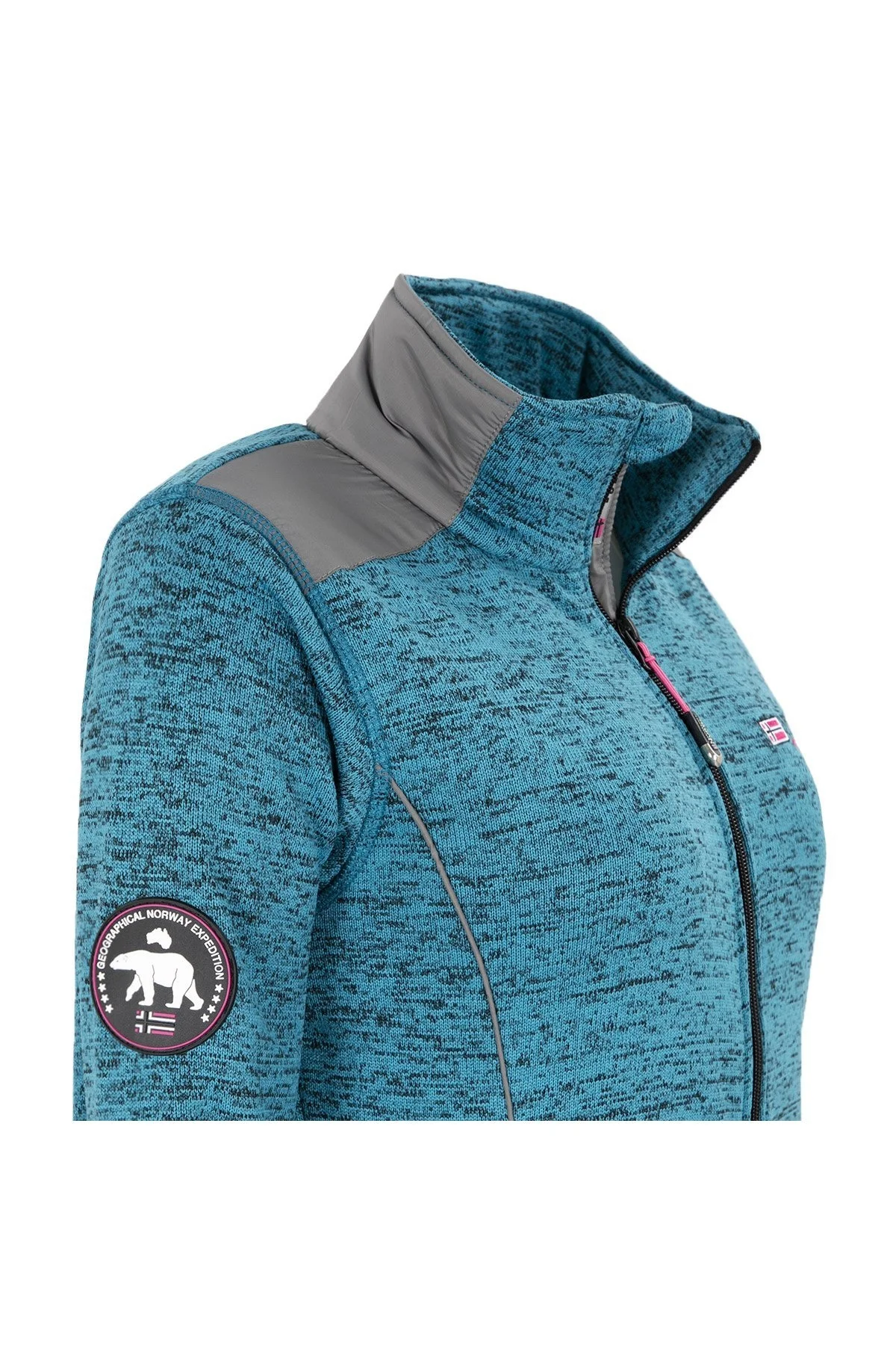 Norway Geographical Logolu Soğuğa Karşı Dayanıklı Dik Yaka Bayan Polar TINA AÇIK MAVİ - 6