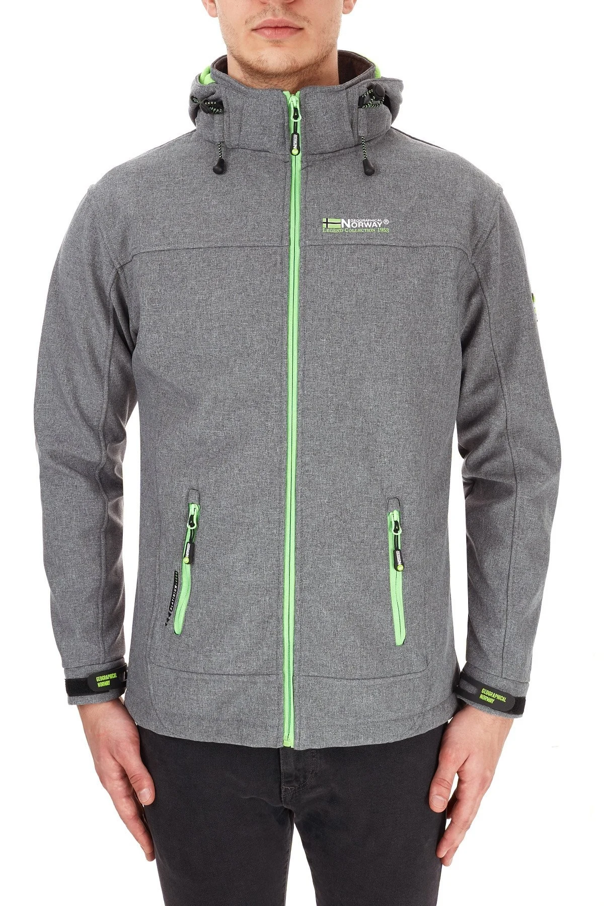 Norway Geographical Kapüşonlu Outdoor Erkek Mont TEMIX Açık Gri-Yeşil - 2