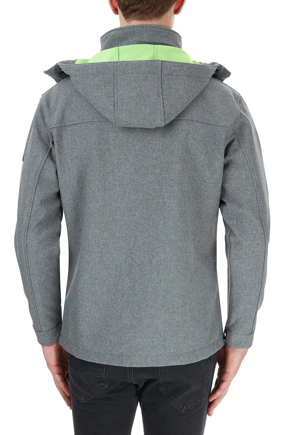 Norway Geographical Kapüşonlu Outdoor Erkek Mont TEMIX Açık Gri-Yeşil - 5