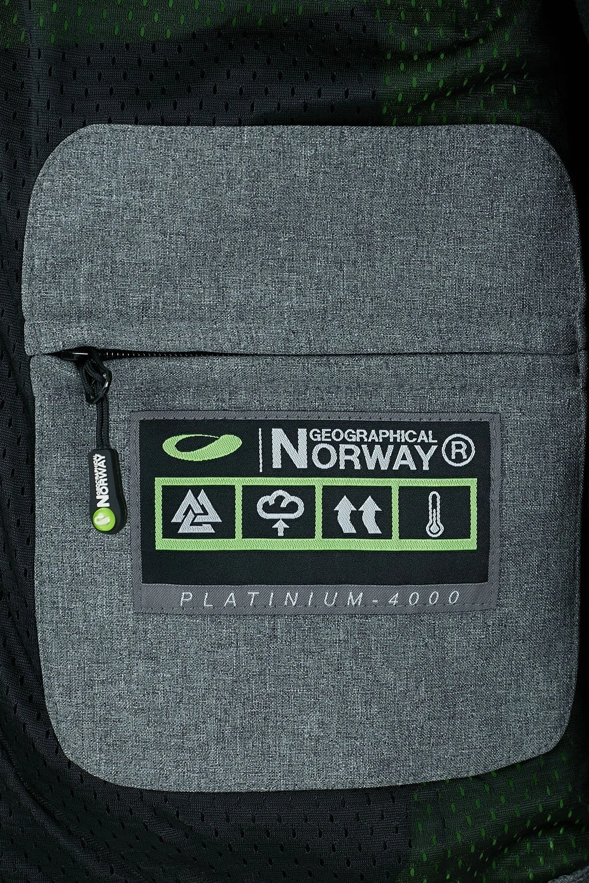 Norway Geographical Kapüşonlu Outdoor Erkek Mont TEMIX Açık Gri-Yeşil - 8