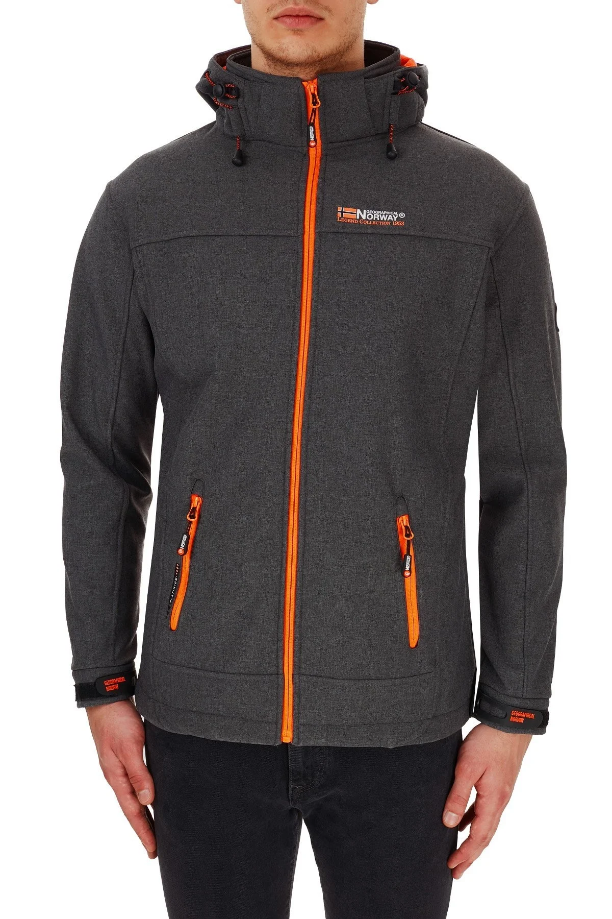 Norway Geographical Kapüşonlu Outdoor Erkek Mont TEMIX Koyu Gri-Oranj - 2