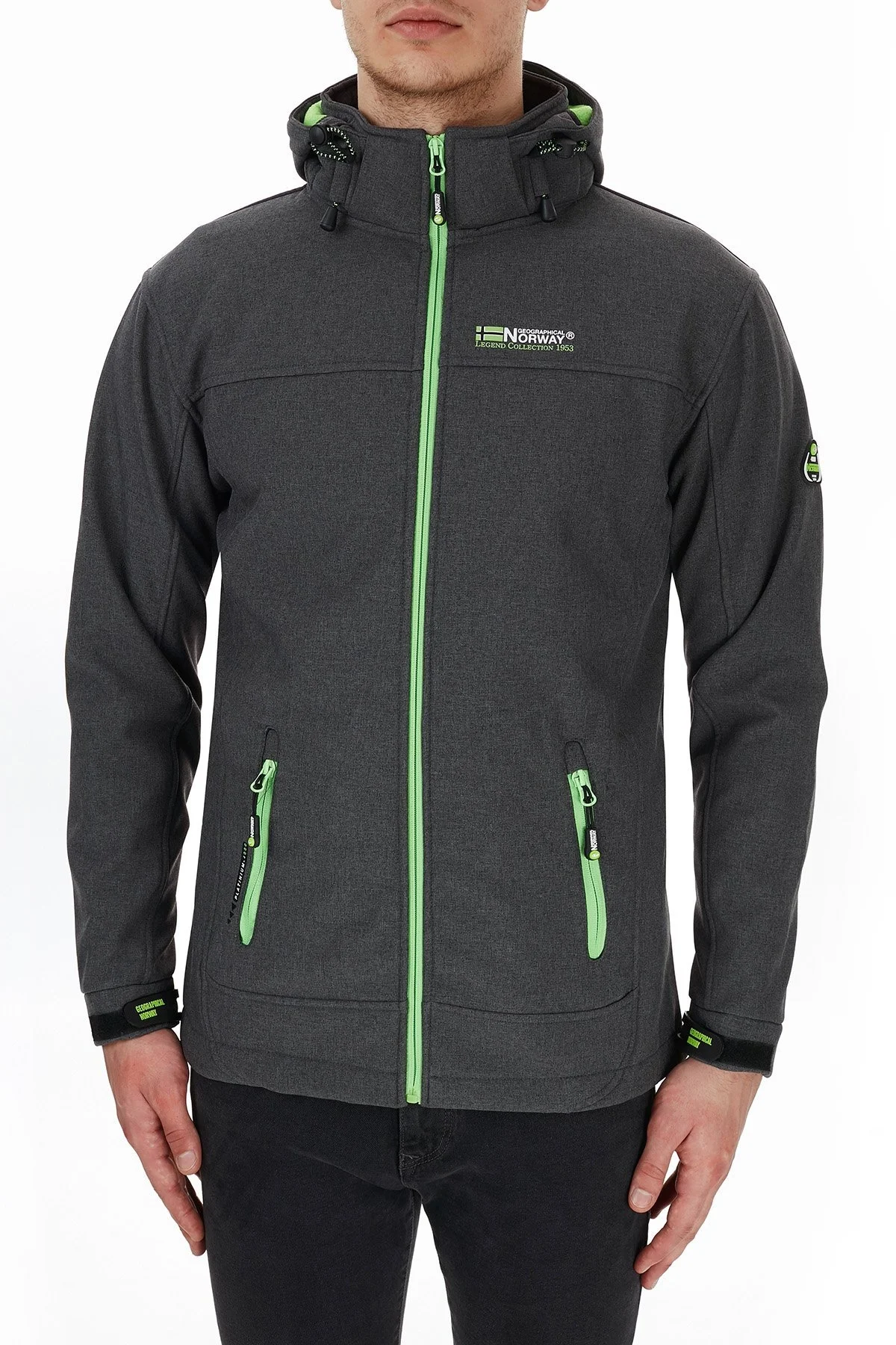 Norway Geographical Kapüşonlu Outdoor Erkek Mont TEMIX Koyu Gri-Yeşil - 2