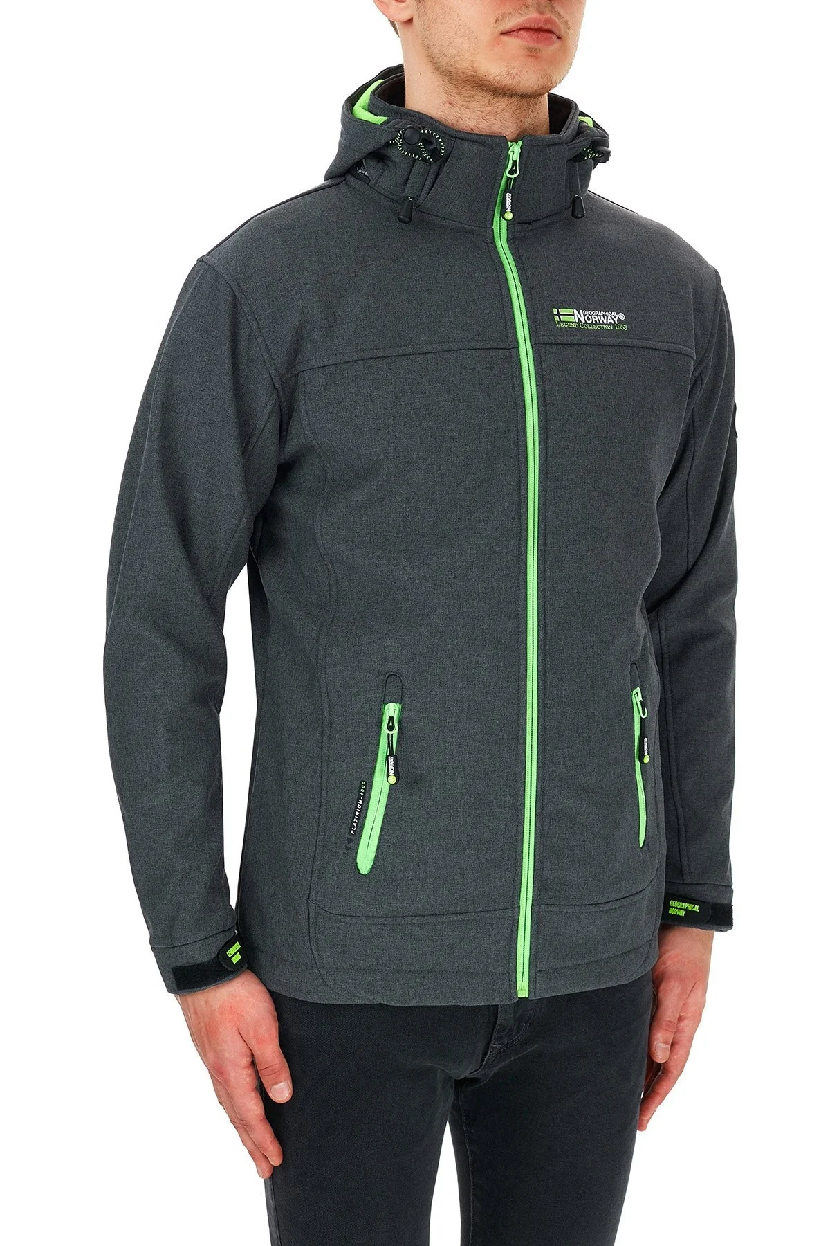 Norway Geographical Kapüşonlu Outdoor Erkek Mont TEMIX Koyu Gri-Yeşil - 3