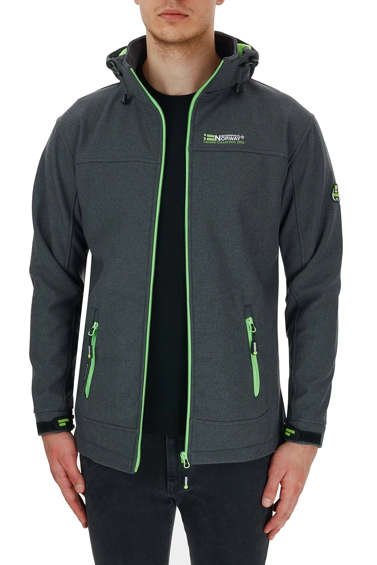 Norway Geographical Kapüşonlu Outdoor Erkek Mont TEMIX Koyu Gri-Yeşil - 4