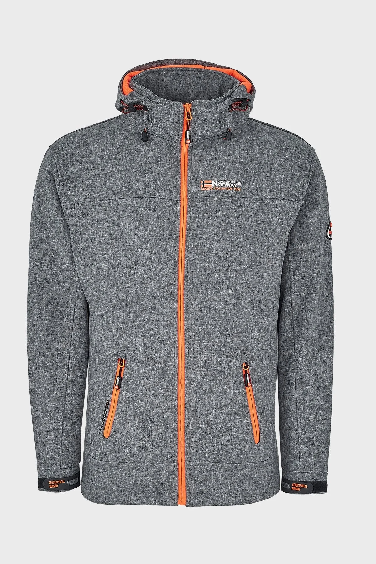 Norway Geographical Kapüşonlu Outdoor Erkek Mont TEMIX Açık Gri-Oranj - 1