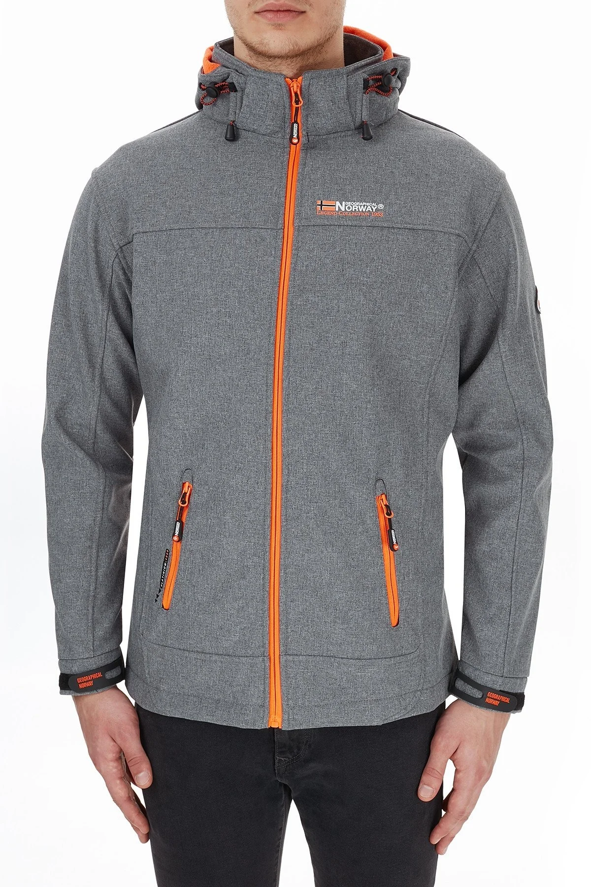 Norway Geographical Kapüşonlu Outdoor Erkek Mont TEMIX Açık Gri-Oranj - 2