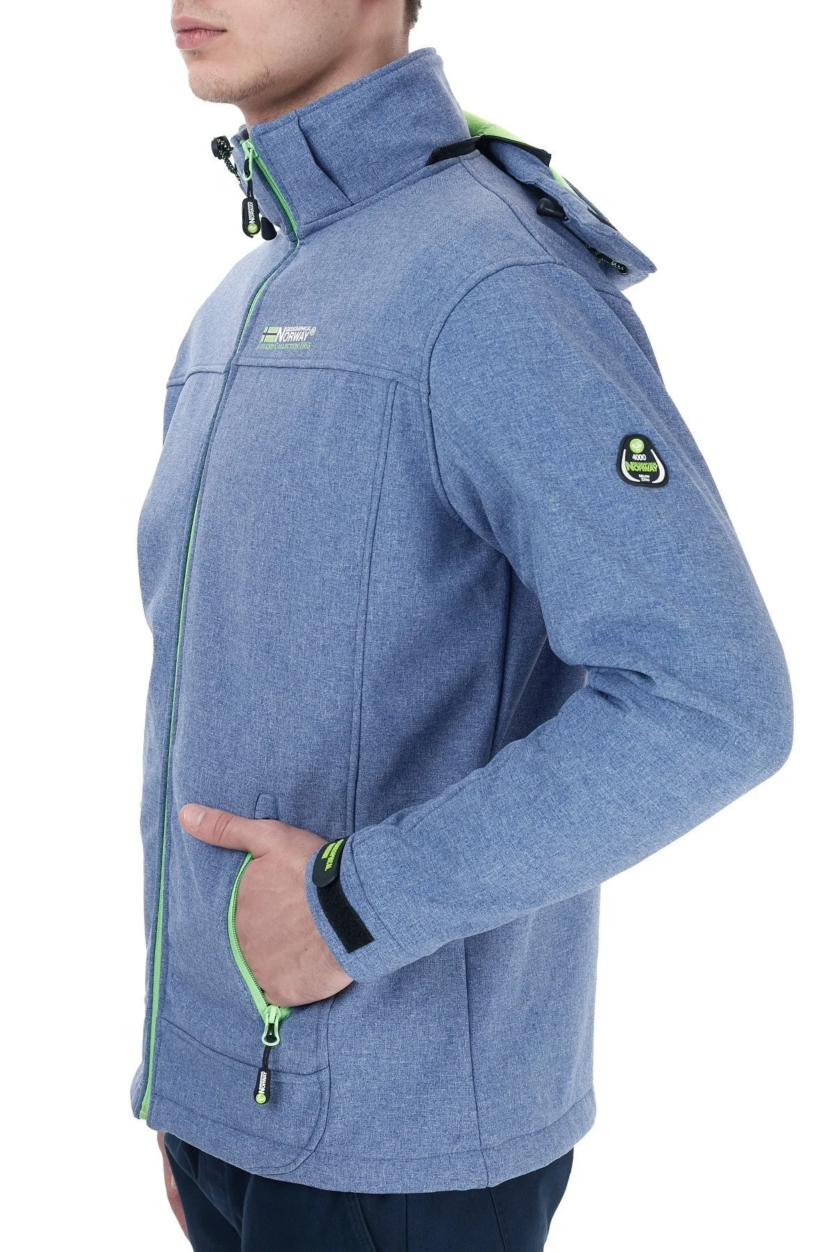 Norway Geographical Kapüşonlu Outdoor Erkek Mont TEMIX MAVİ-YEŞİL - 10