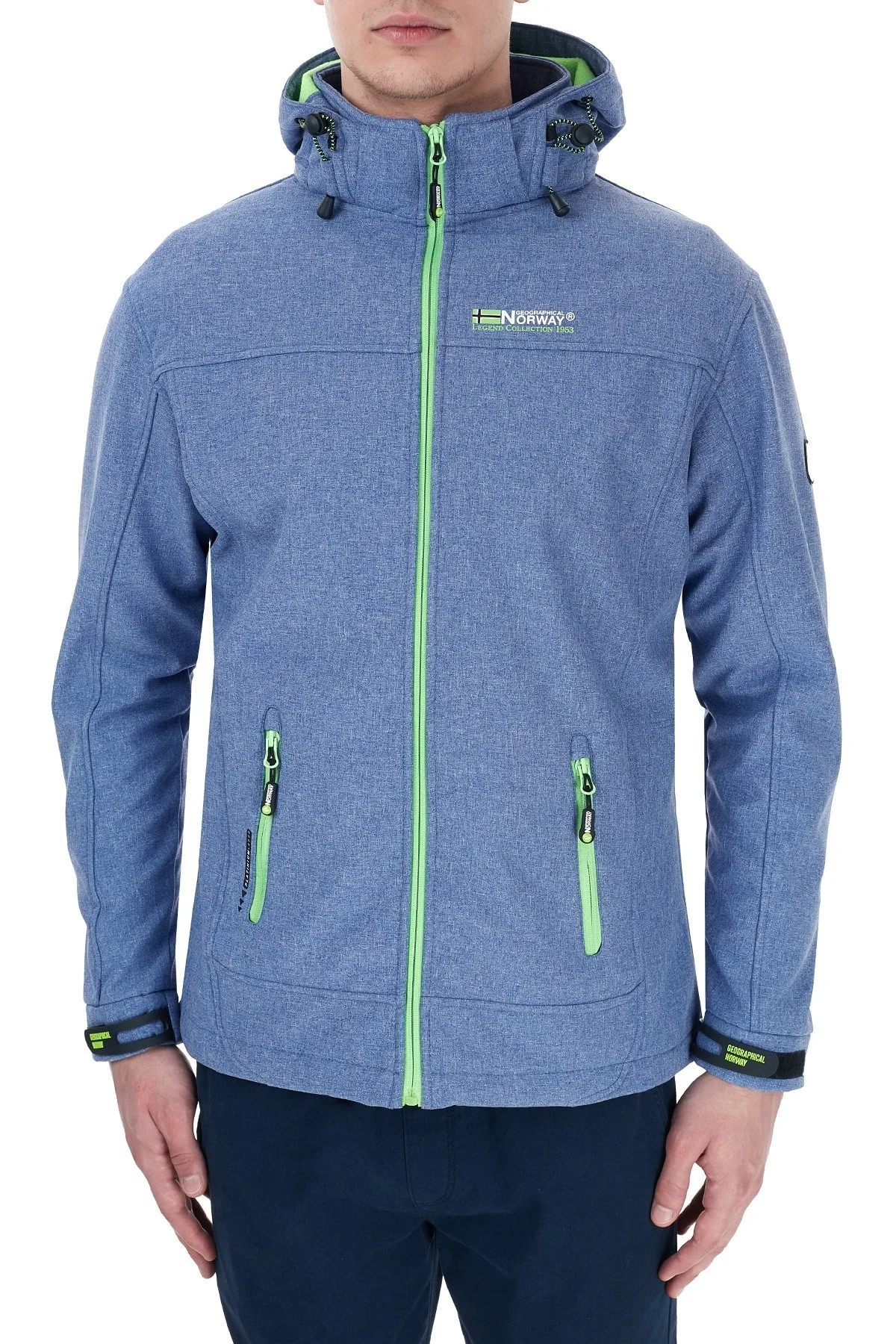 Norway Geographical Kapüşonlu Outdoor Erkek Mont TEMIX MAVİ-YEŞİL - 11