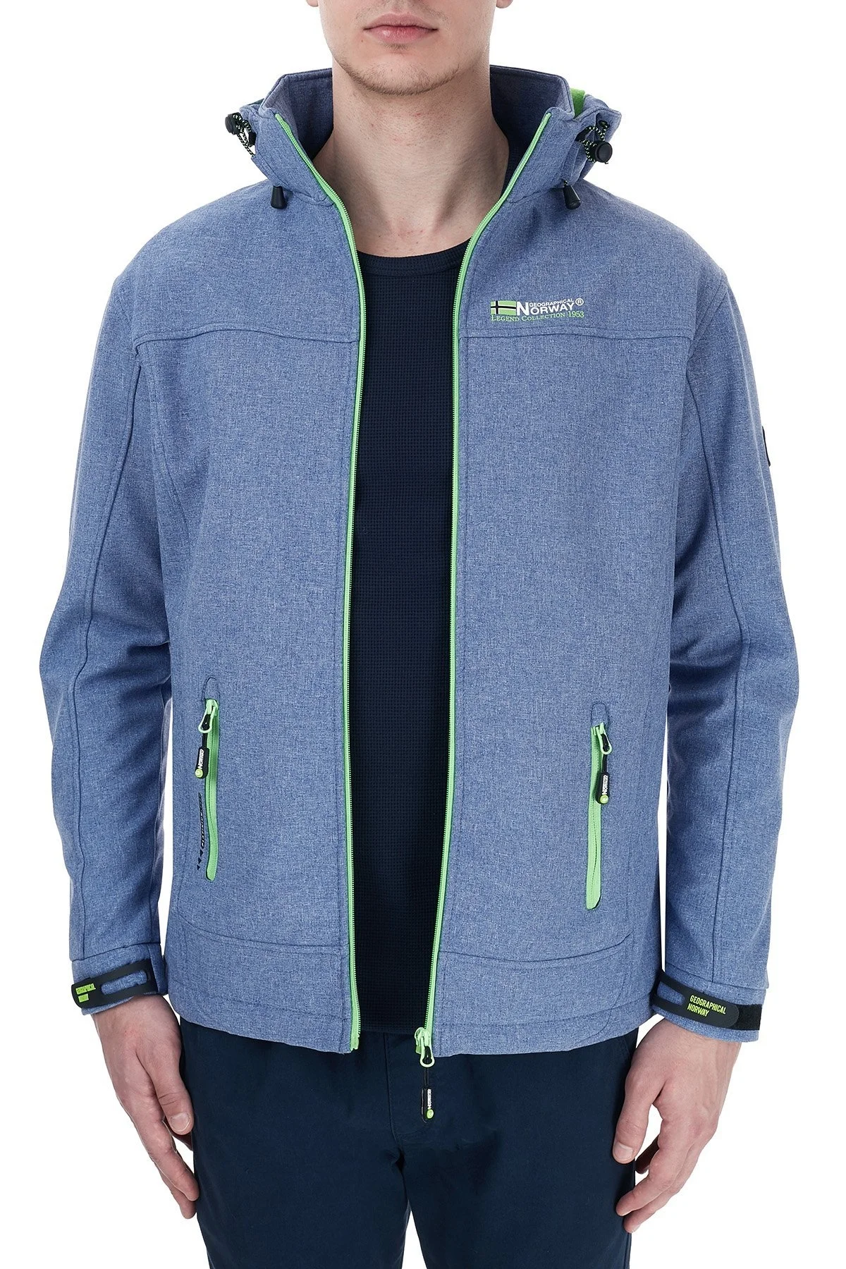 Norway Geographical Kapüşonlu Outdoor Erkek Mont TEMIX MAVİ-YEŞİL - 12