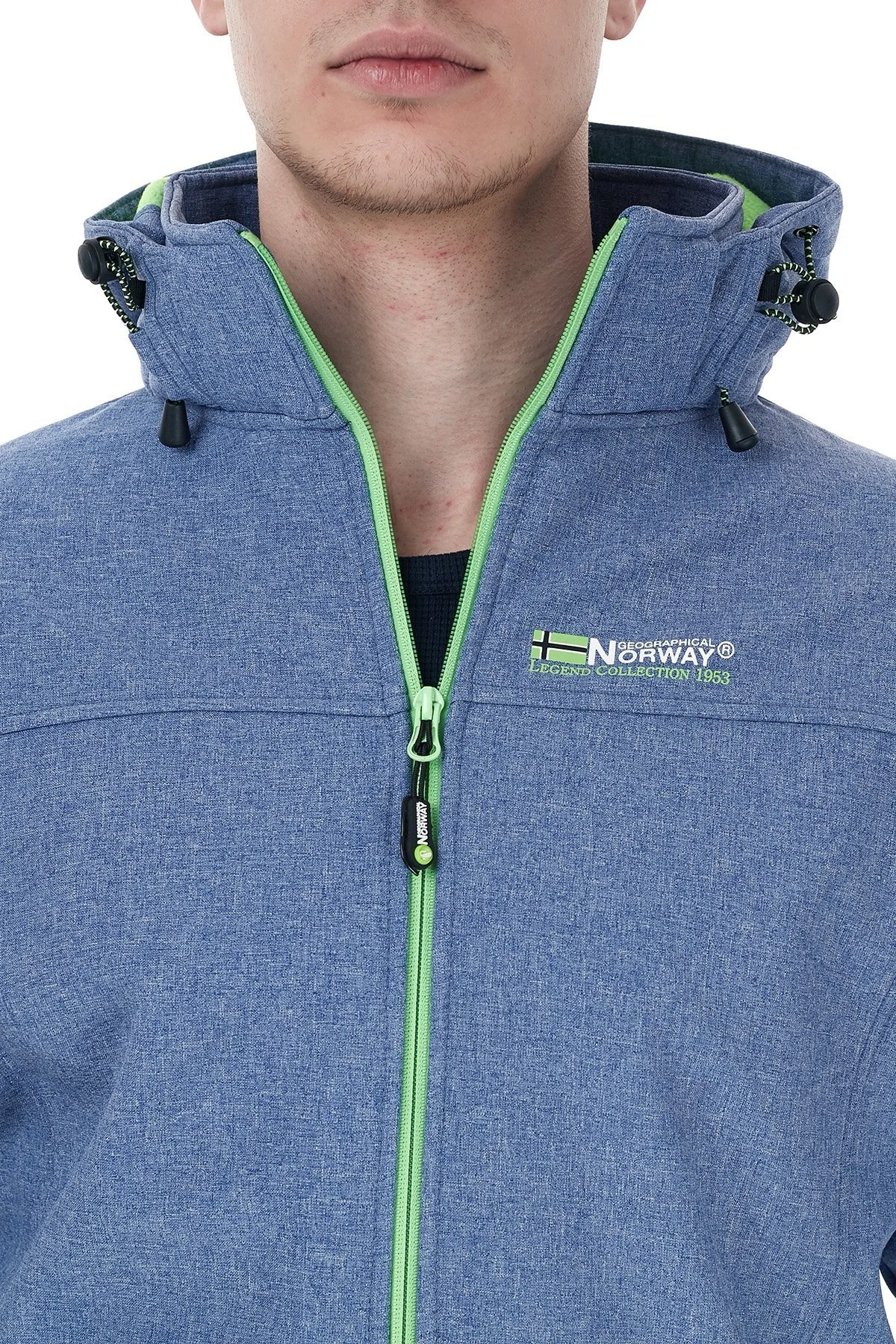Norway Geographical Kapüşonlu Outdoor Erkek Mont TEMIX MAVİ-YEŞİL - 14