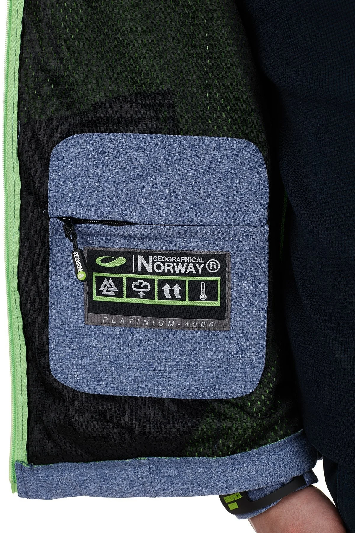 Norway Geographical Kapüşonlu Outdoor Erkek Mont TEMIX MAVİ-YEŞİL - 16