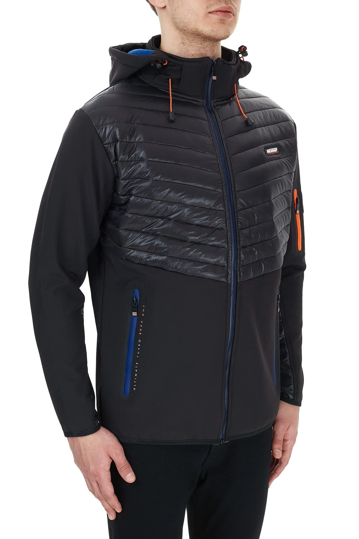 Norway Geographical Kapüşonlu Outdoor Erkek Mont TYLONSHELL SİYAH - 3