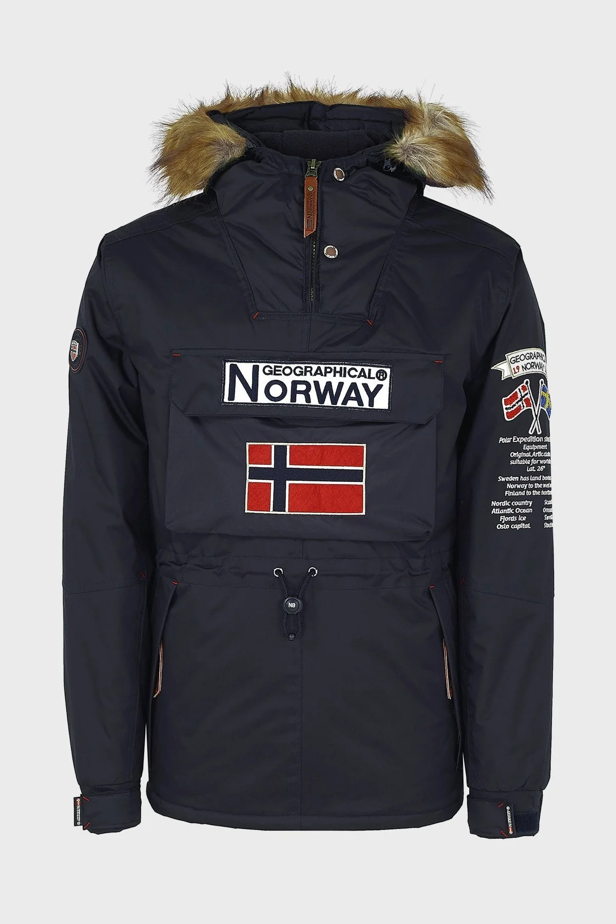 Norway Geographical Kapüşonlu Outdoor Erkek Parka BARMAN LACİVERT - 1