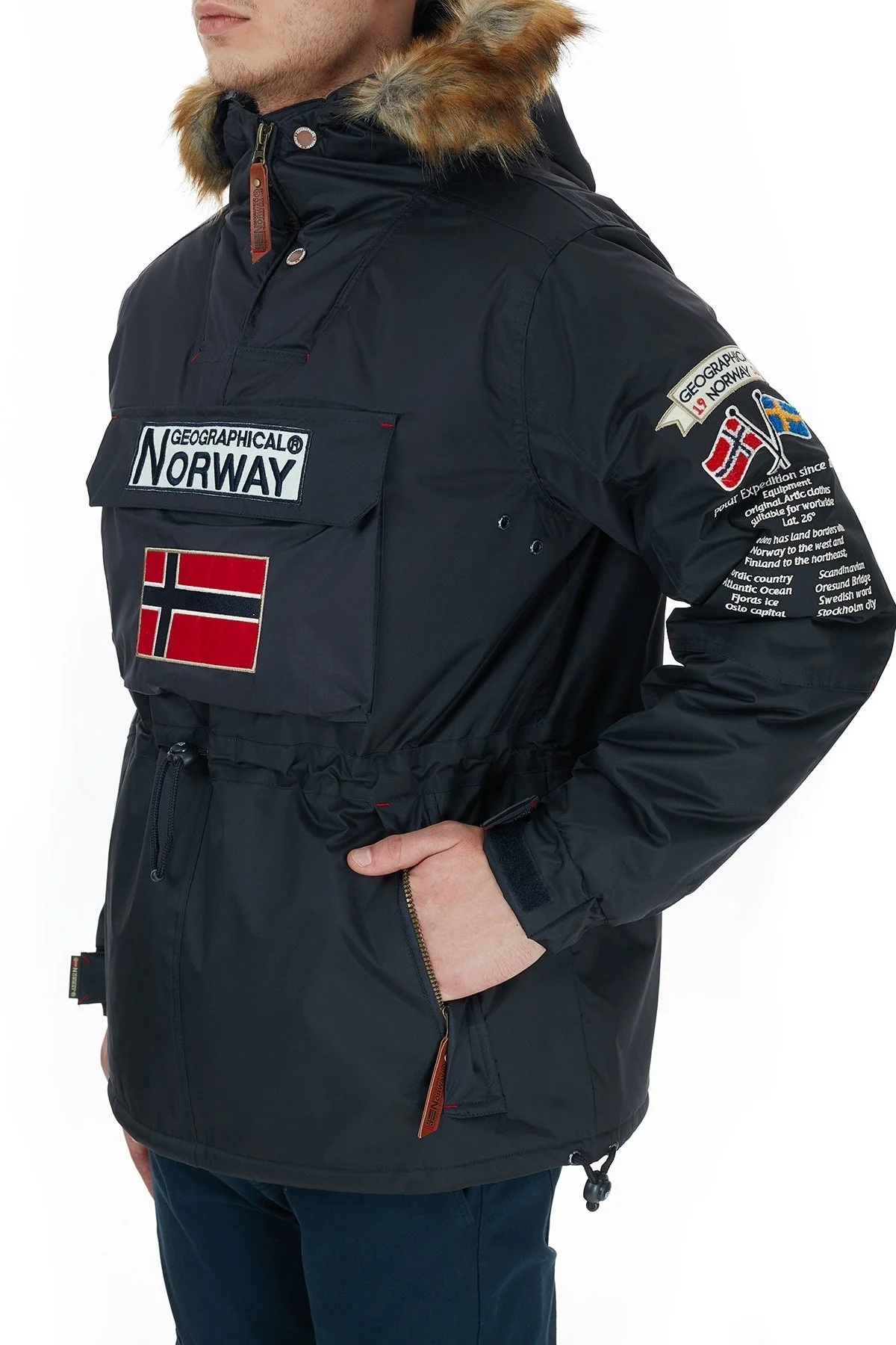 Norway Geographical Kapüşonlu Outdoor Erkek Parka BARMAN LACİVERT - 4