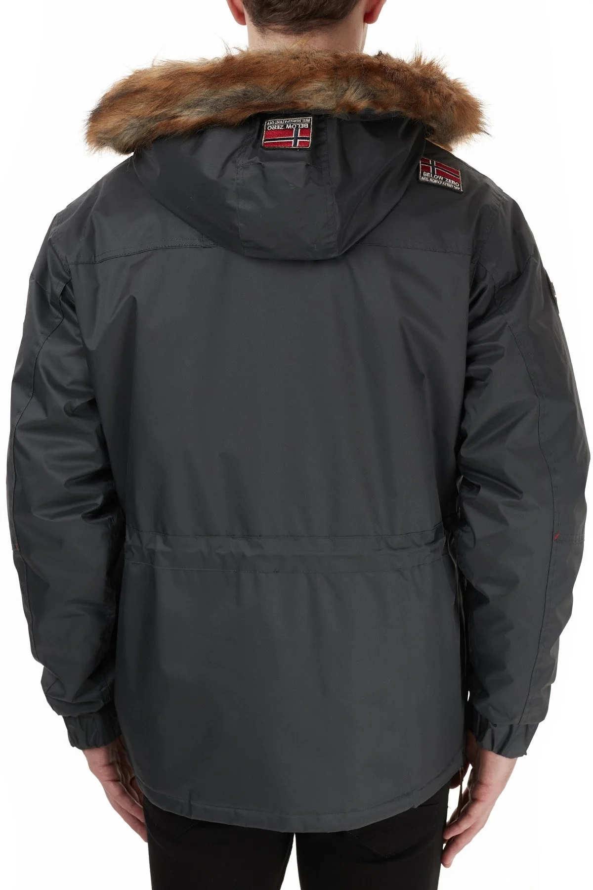 Norway Geographical Kapüşonlu Outdoor Erkek Parka BARMAN KOYU GRİ - 5