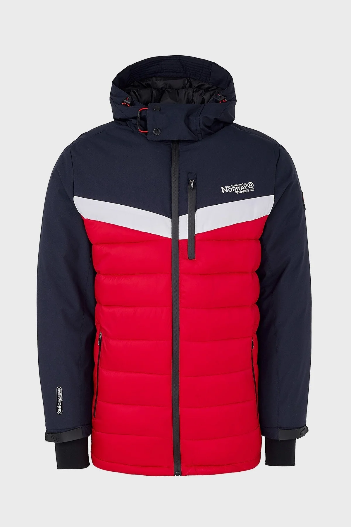 Norway Geographical Kapüşonlu Outdoor Erkek Parka BENOIT KIRMIZI-LACİVERT - 1
