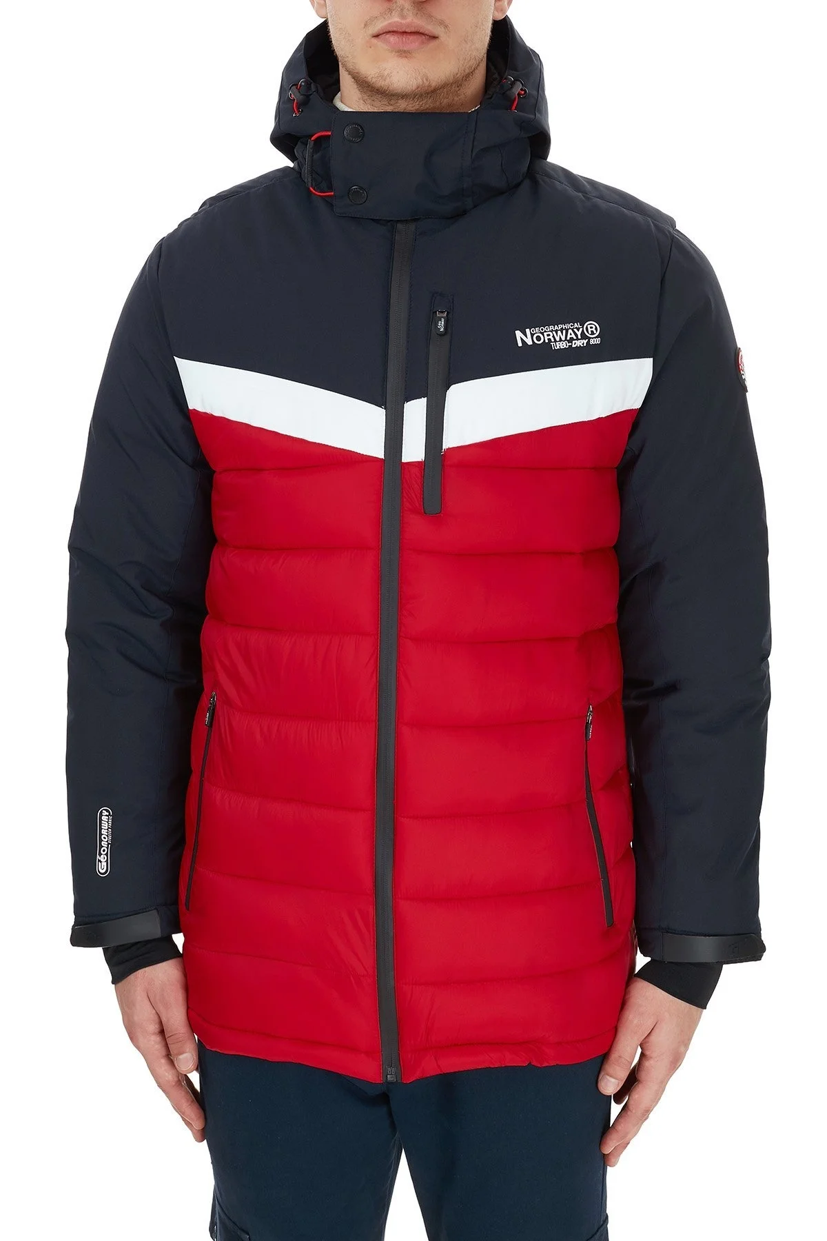 Norway Geographical Kapüşonlu Outdoor Erkek Parka BENOIT KIRMIZI-LACİVERT - 2