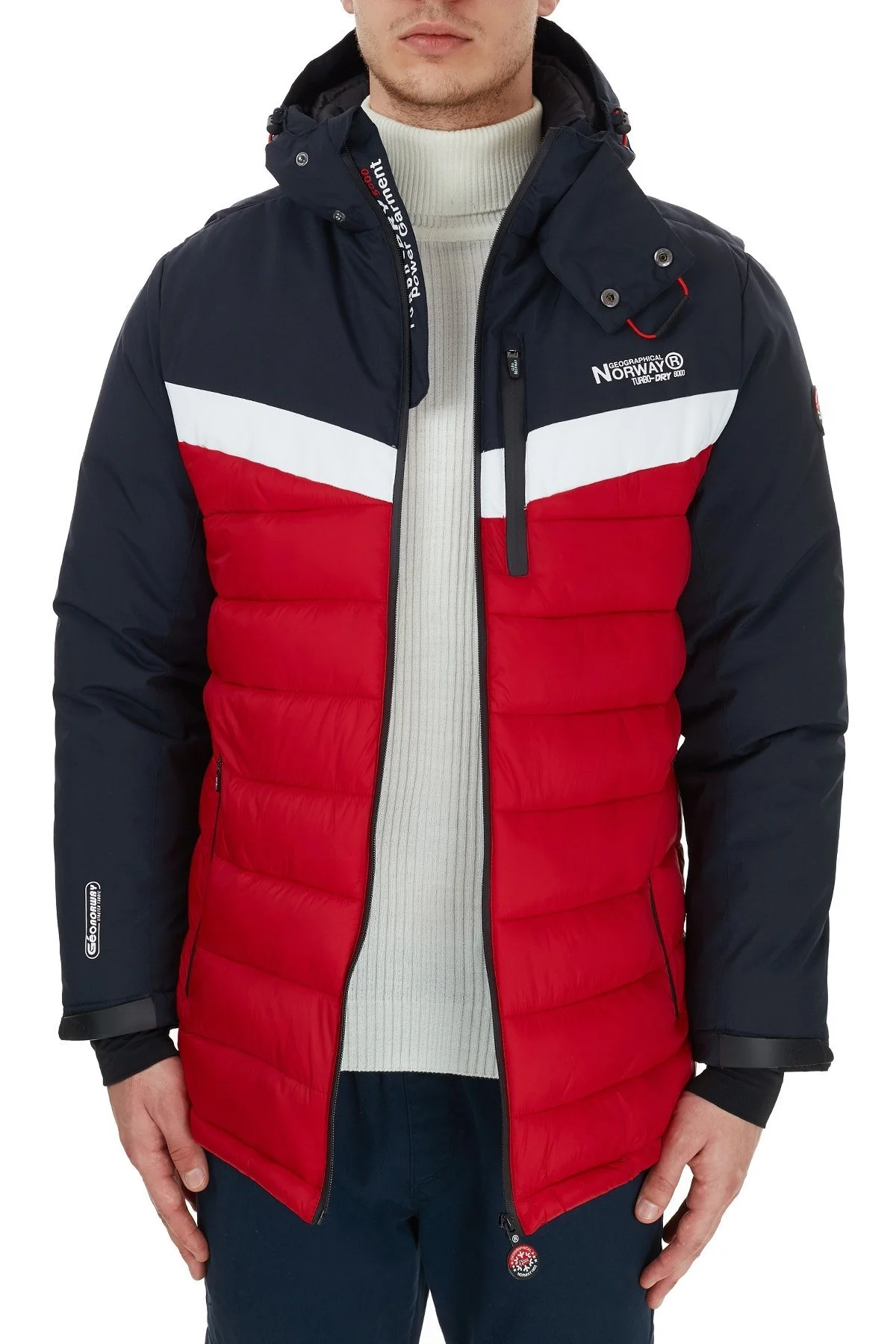 Norway Geographical Kapüşonlu Outdoor Erkek Parka BENOIT KIRMIZI-LACİVERT - 4