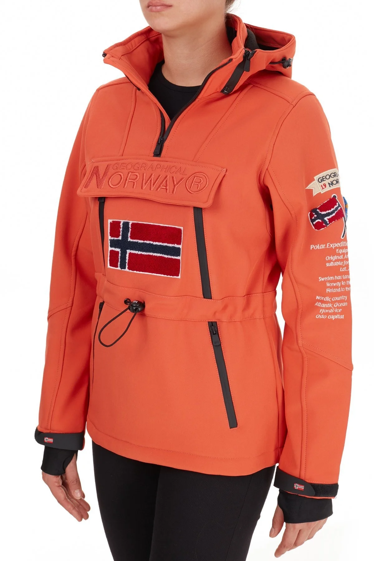 Norway Geographical Kapüşonlu Outdoor Bayan Mont TOPALE ORANGE - 3