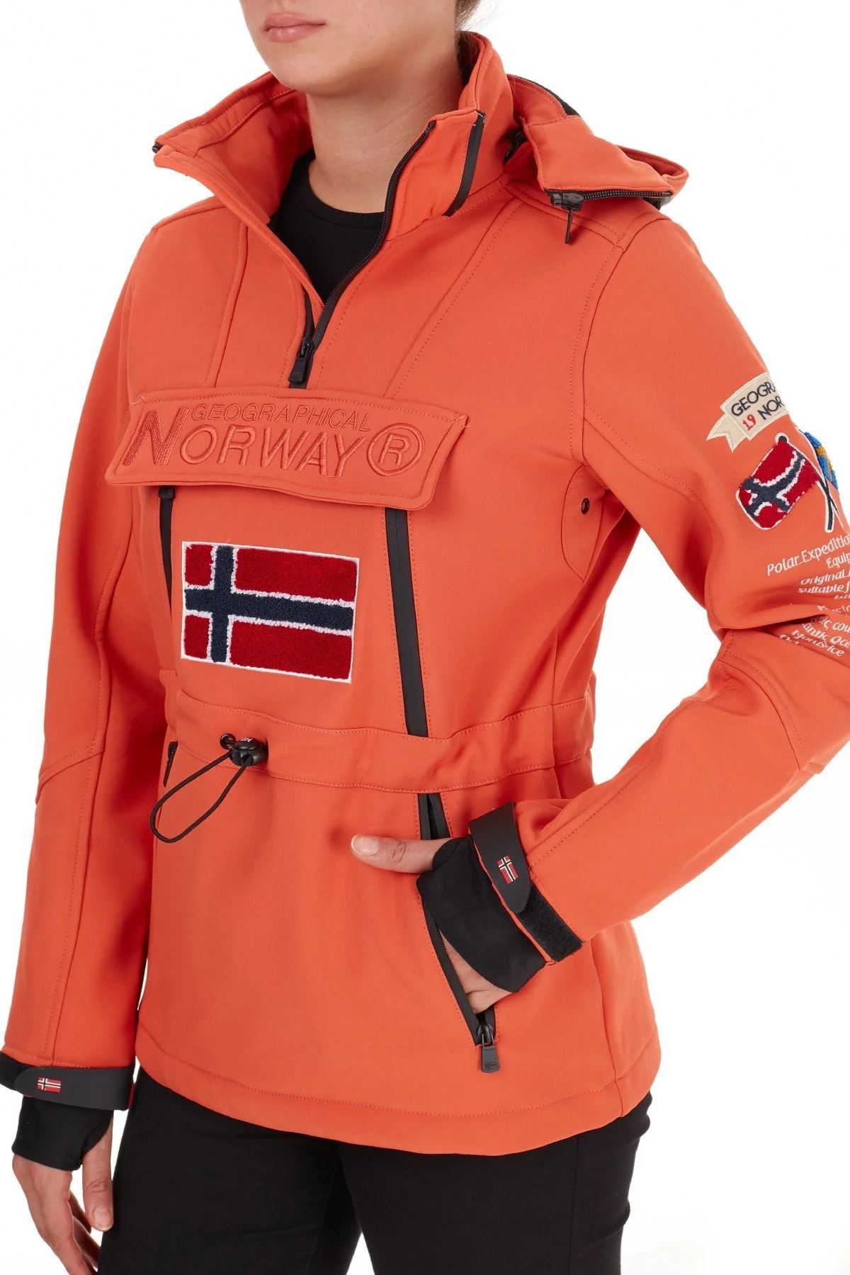 Norway Geographical Kapüşonlu Outdoor Bayan Mont TOPALE ORANGE - 4