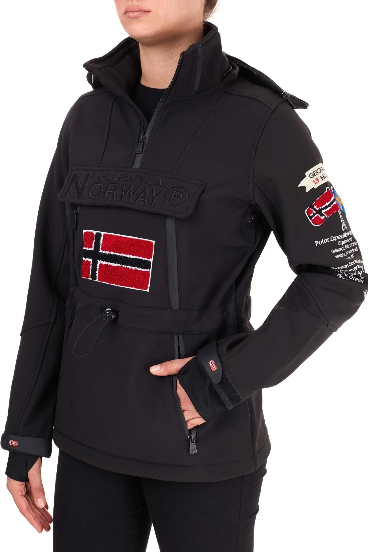 Norway Geographical Kapüşonlu Outdoor Bayan Mont TOPALE SİYAH - 11